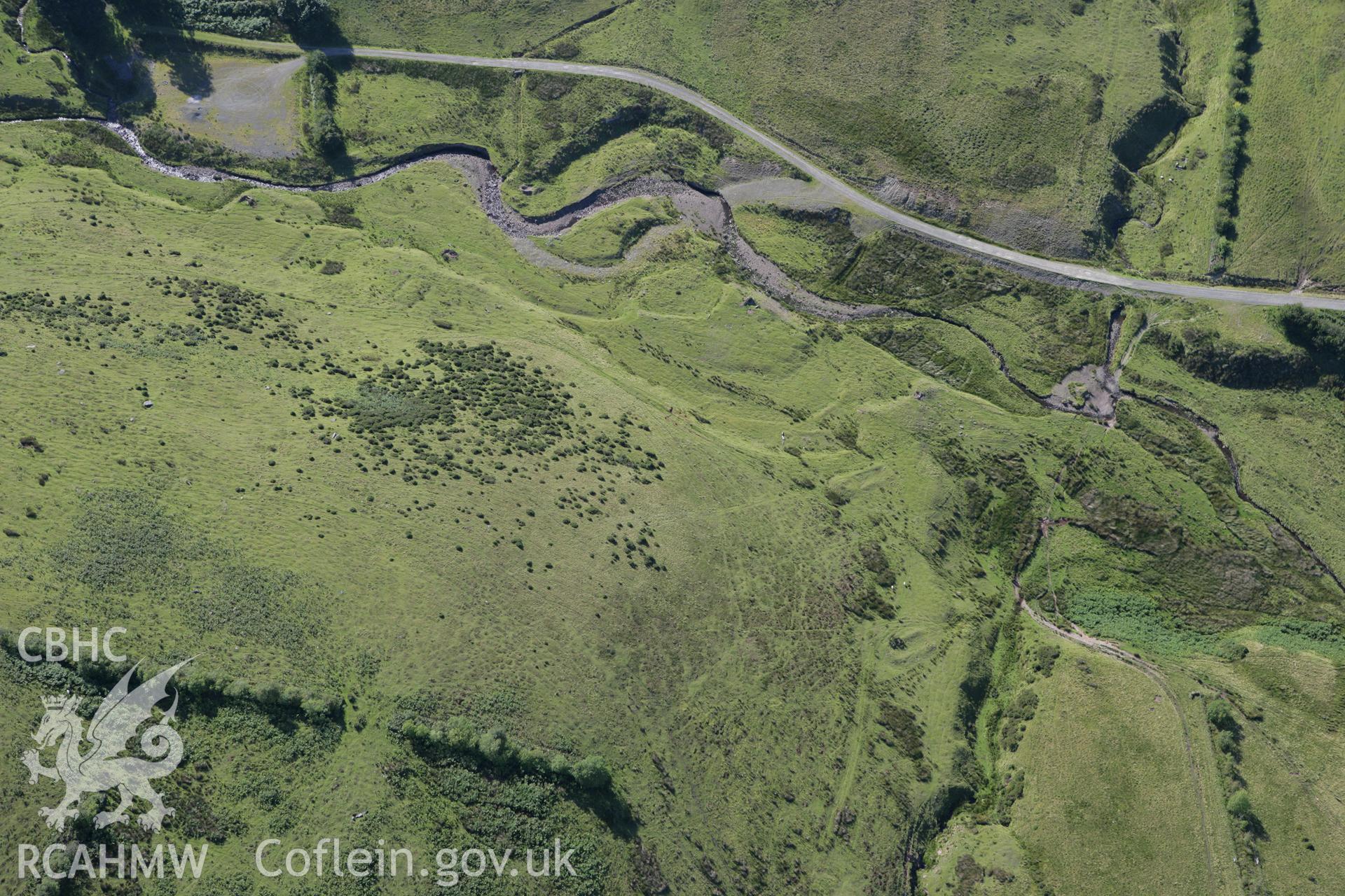 RCAHMW colour oblique aerial photograph of Blaen Duhonw Deserted Rural Settlement, Llangammarch Wells. Taken on 08 August 2007 by Toby Driver