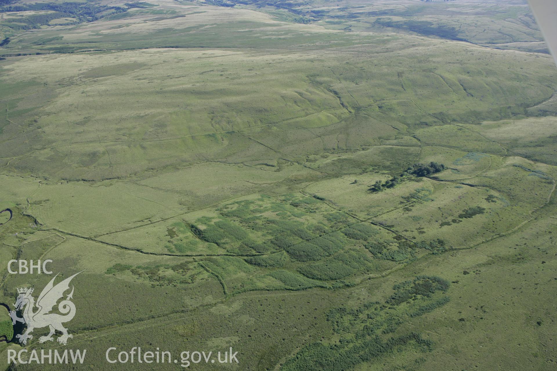 RCAHMW colour oblique aerial photograph of the field system at Ysgir Fawr. Taken on 08 August 2007 by Toby Driver