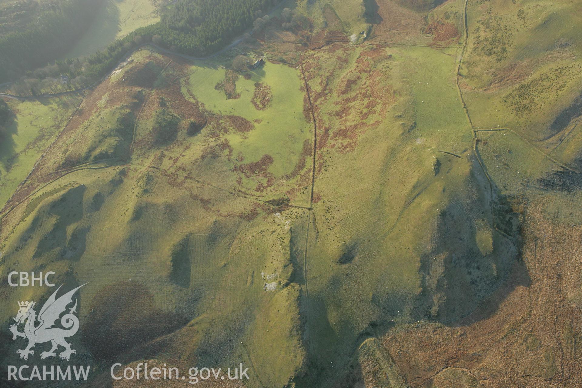 RCAHMW colour oblique photograph of Nant Grafanglach pillow mounds. Taken by Toby Driver on 20/12/2007.