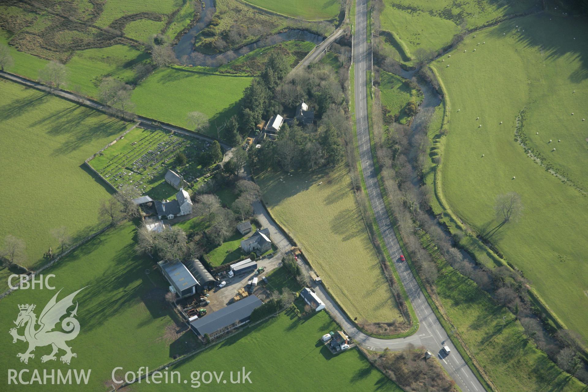RCAHMW colour oblique aerial photograph of Dolbenmaen Castle Mound. Taken on 25 January 2007 by Toby Driver