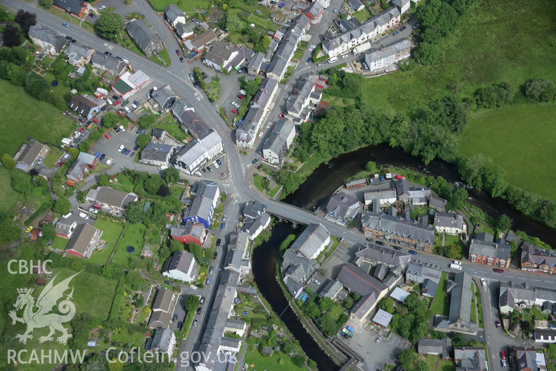 RCAHMW colour oblique aerial photograph of Llanwrtyd Wells. Taken on 09 July 2007 by Toby Driver