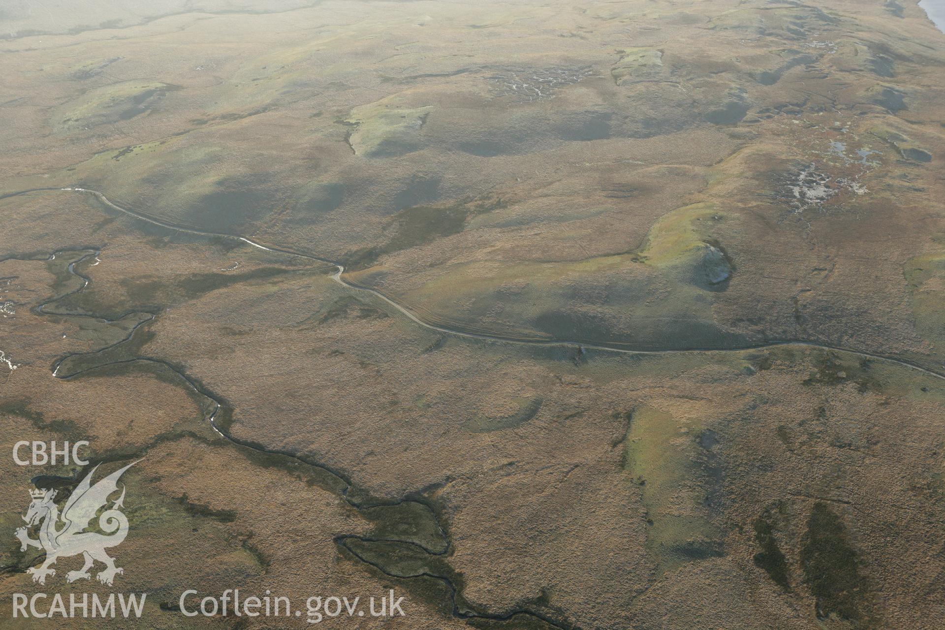 RCAHMW colour oblique photograph of Monk's Trod and the surrounding upland landscape. Taken by Toby Driver on 20/12/2007.