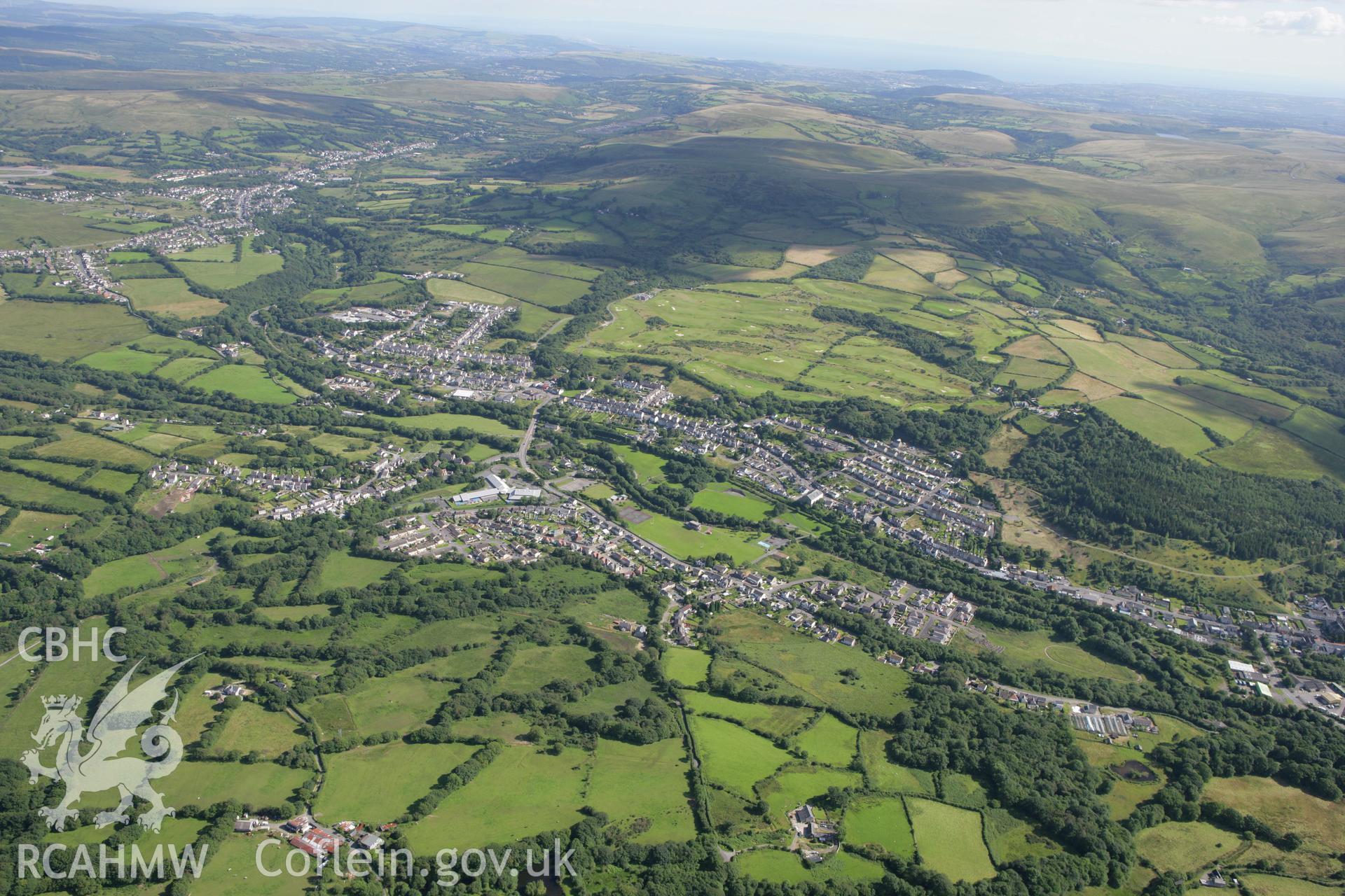 RCAHMW colour oblique aerial photograph of Garnant from the north. Taken on 30 July 2007 by Toby Driver