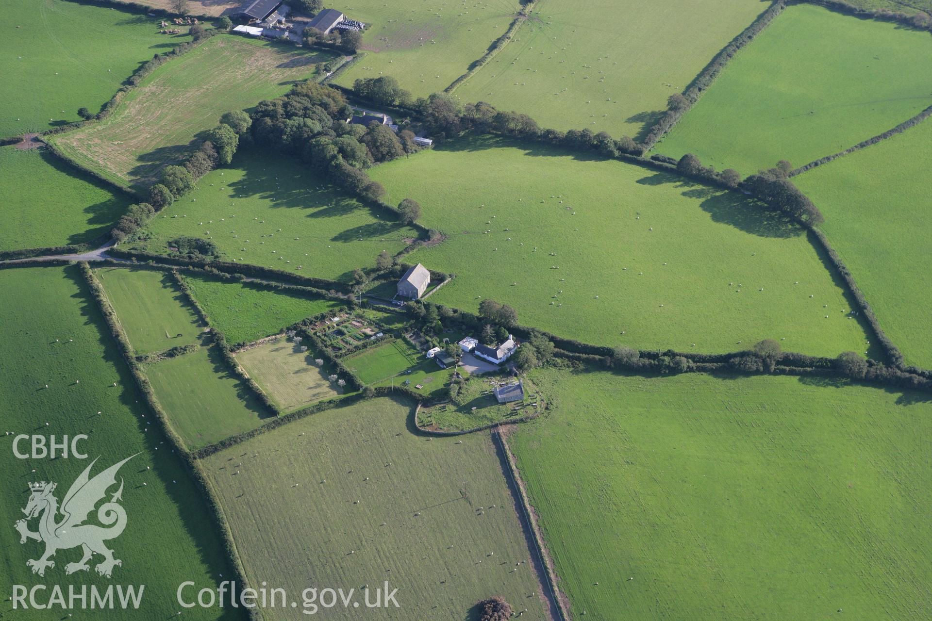 RCAHMW colour oblique aerial photograph of Capel Peniel, Congregational Chapel, Ceidio. Taken on 06 September 2007 by Toby Driver
