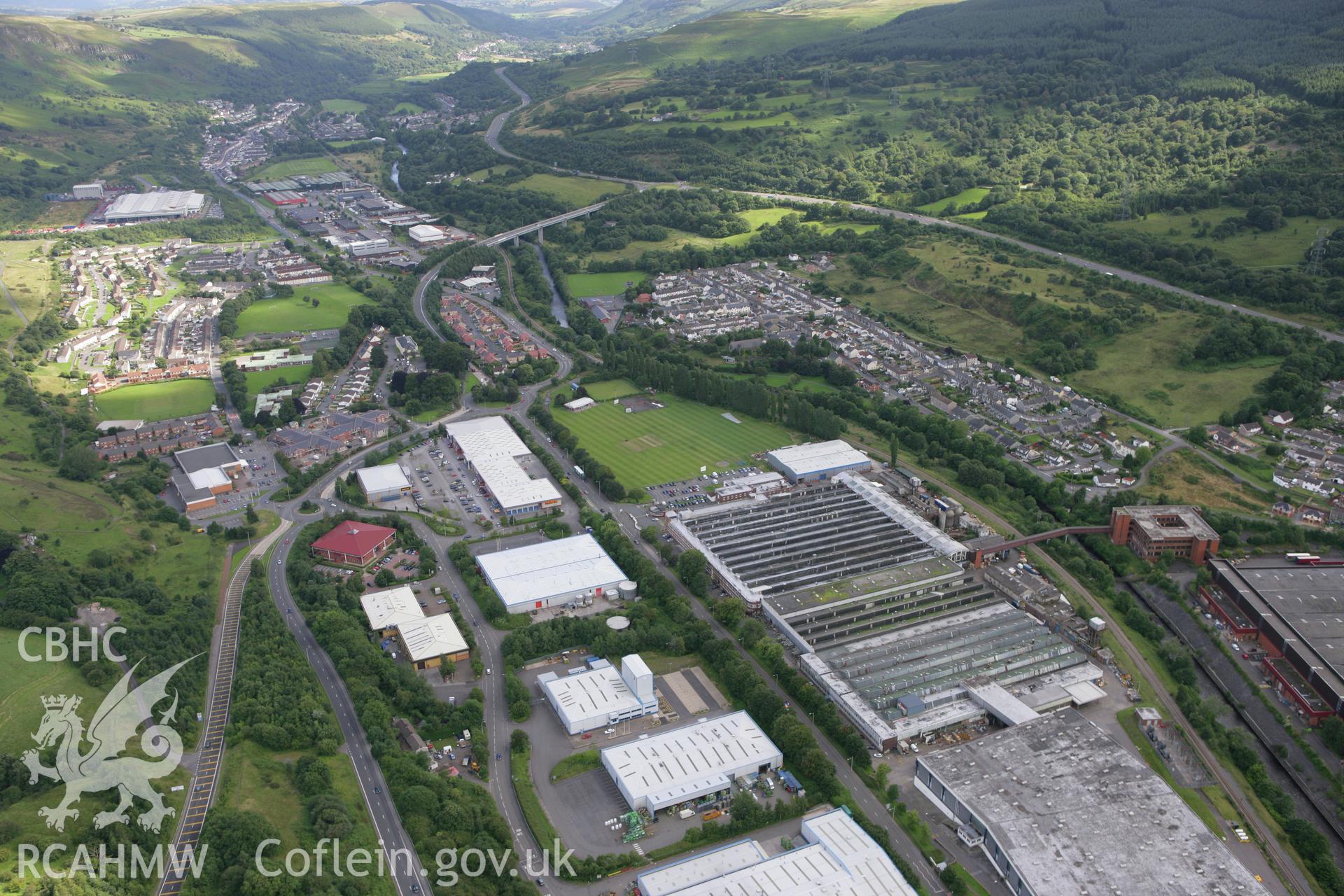 RCAHMW colour oblique aerial photograph of Hoover Factory, Merthyr Tydfil. Taken on 30 July 2007 by Toby Driver