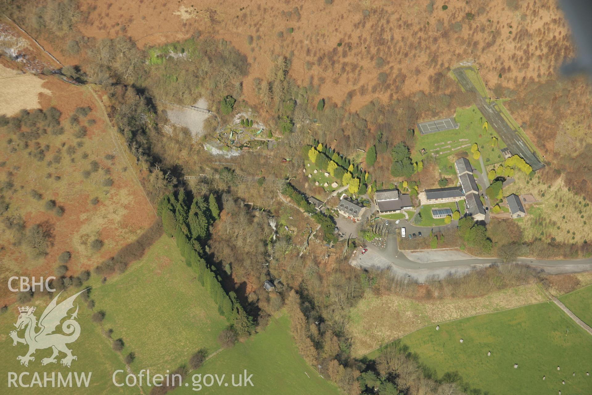 RCAHMW colour oblique aerial photograph of Ogof-Yr-Esgyrn (Bone Cave), Dan-Yr-Ogof. Taken on 21 March 2007 by Toby Driver