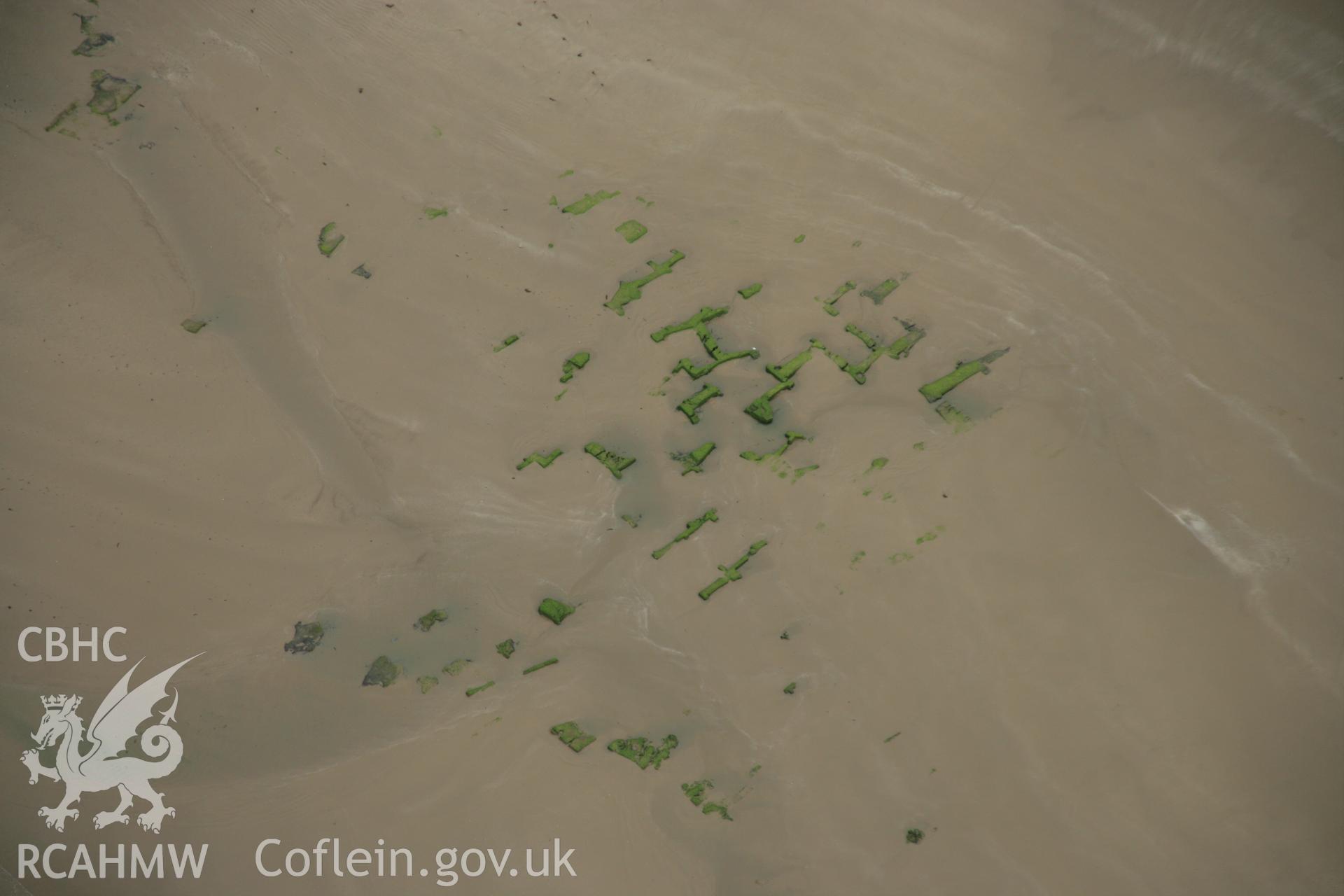 RCAHMW colour oblique photograph of Towyn, peat exposures and cuttings;Tywyn Peat Exposures. Taken by Toby Driver on 08/10/2007.