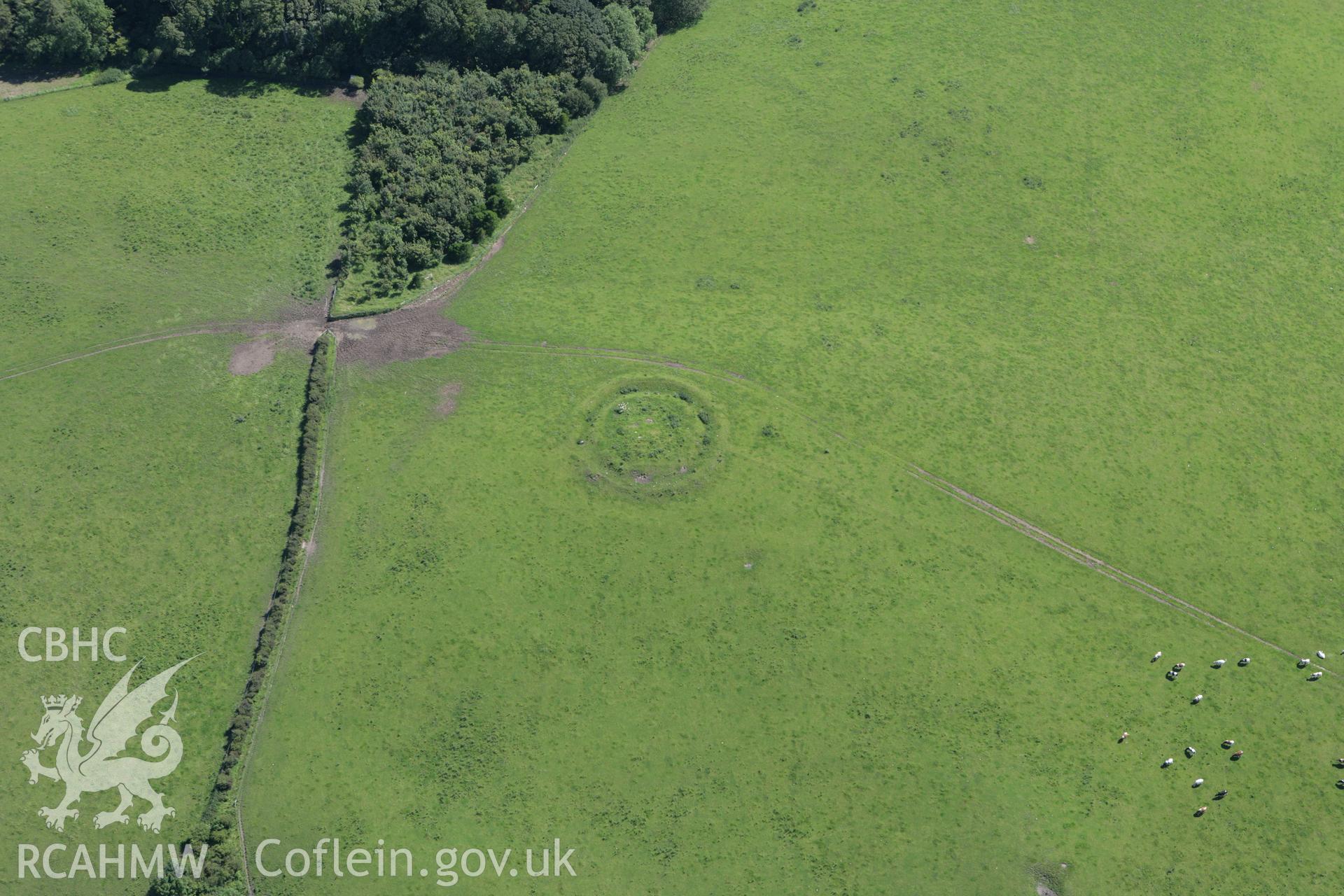 RCAHMW colour oblique aerial photograph of St Elmo's Summer House Barrow I. Taken on 31 July 2007 by Toby Driver