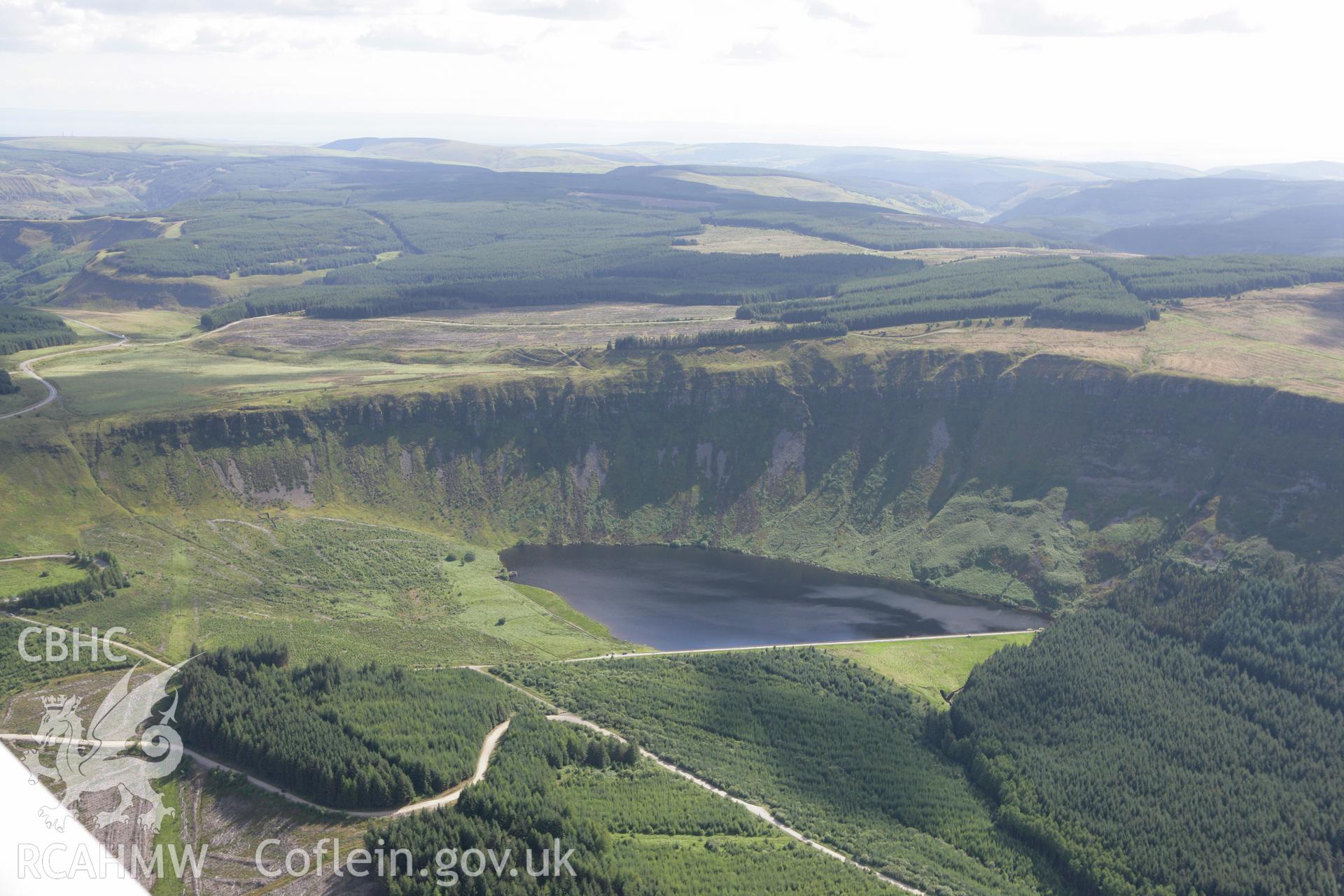 RCAHMW colour oblique aerial photograph of Llyn Fawr. Taken on 30 July 2007 by Toby Driver