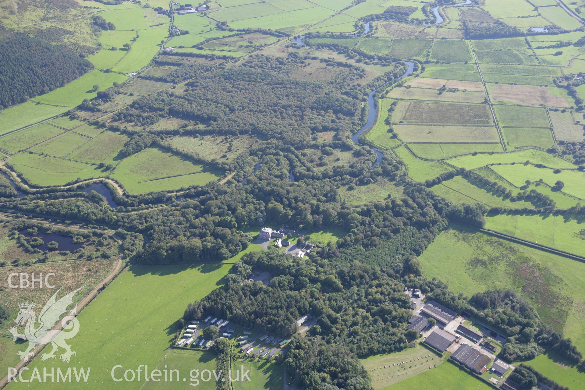 RCAHMW colour oblique aerial photograph of Peniarth Country House Garden, Llanegryn. Taken on 06 September 2007 by Toby Driver