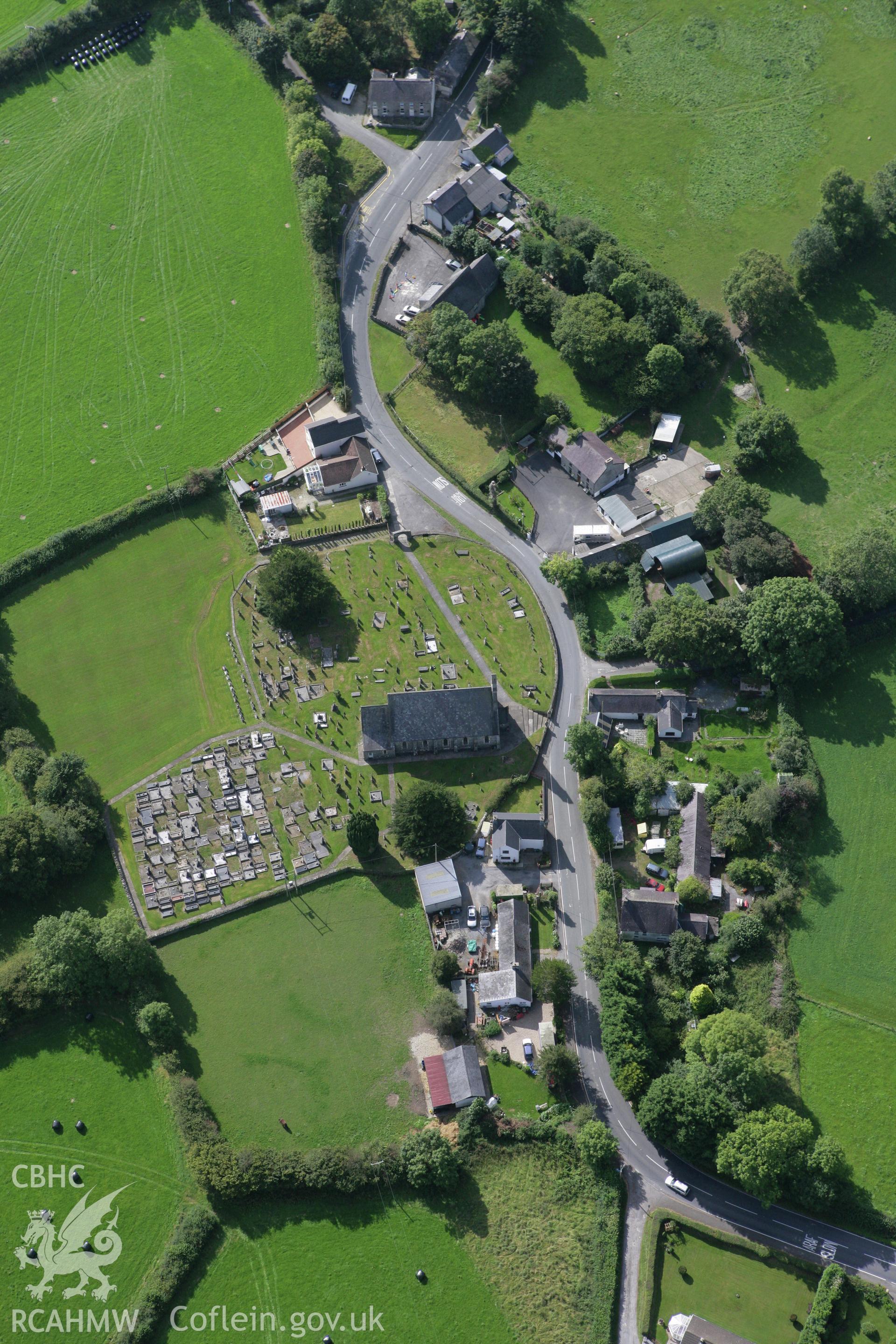 RCAHMW colour oblique photograph of St Celers, Llangeler. Taken by Toby Driver on 11/09/2007.