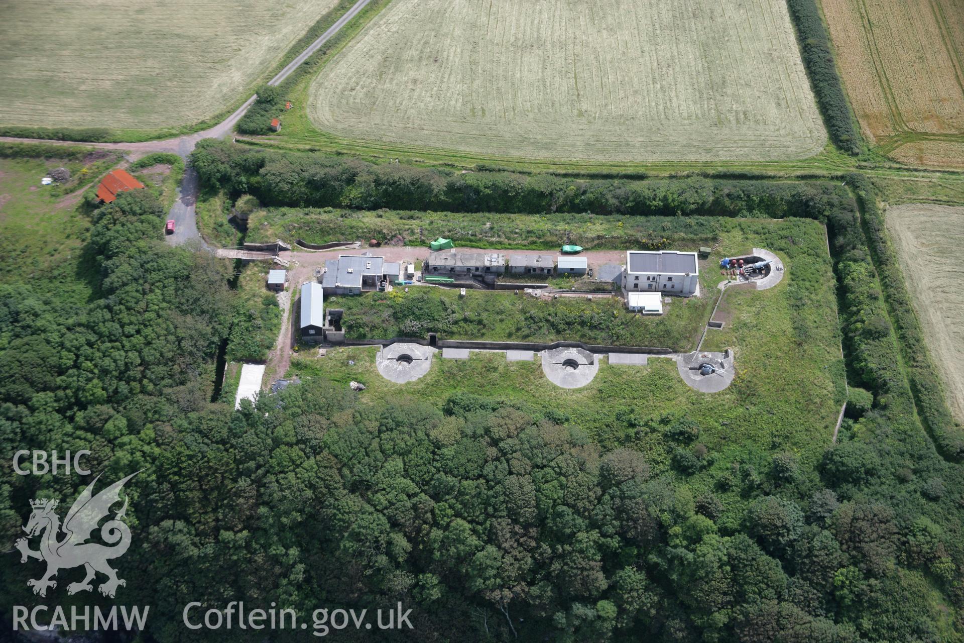 RCAHMW colour oblique photograph of Chapel Bay fort. Taken by Toby Driver on 01/08/2007.