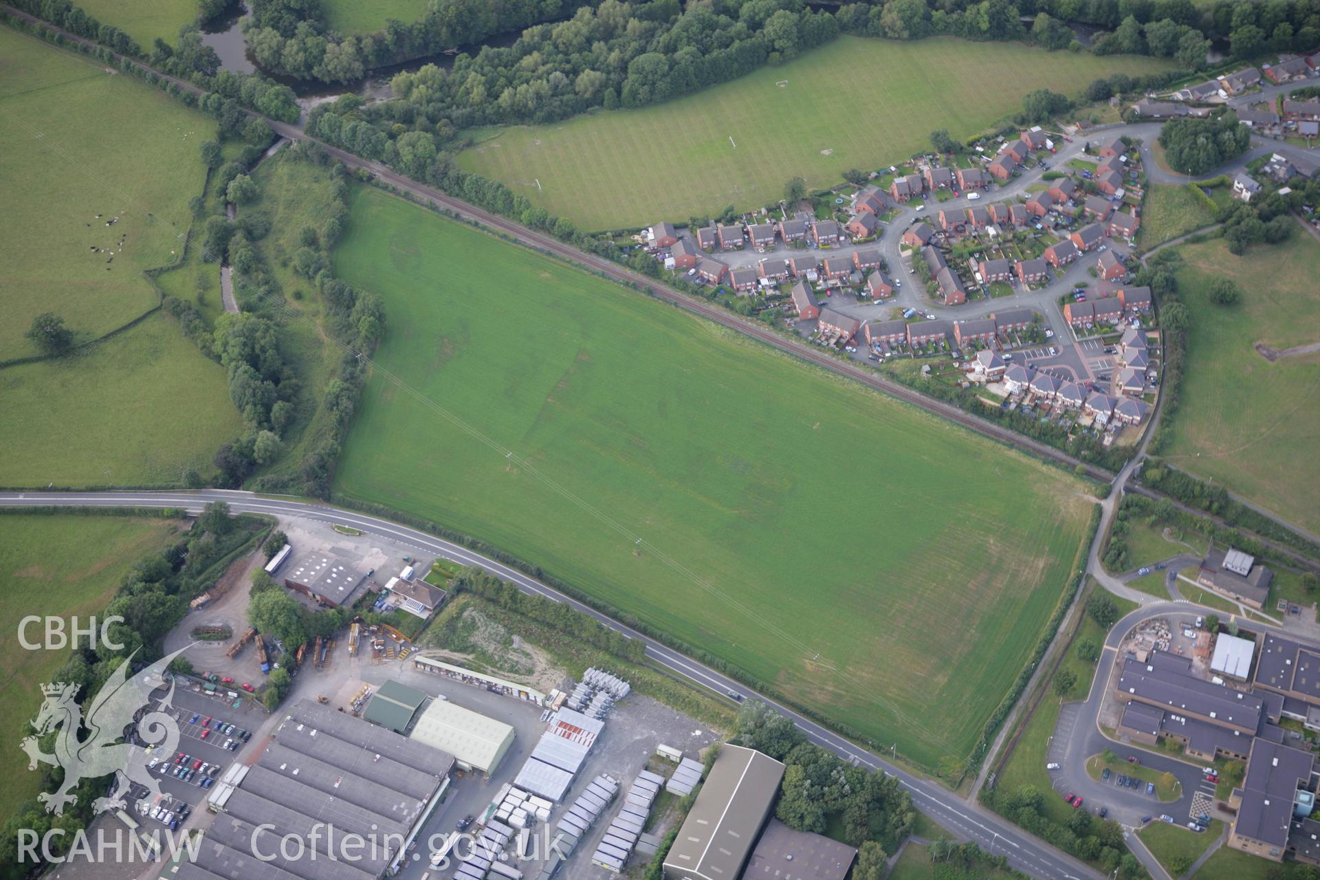 RCAHMW colour oblique aerial photograph of Dulais Bridge on course of Roman road to the west of Newtown, near Graig Mill. Taken on 06 September 2007 by Toby Driver