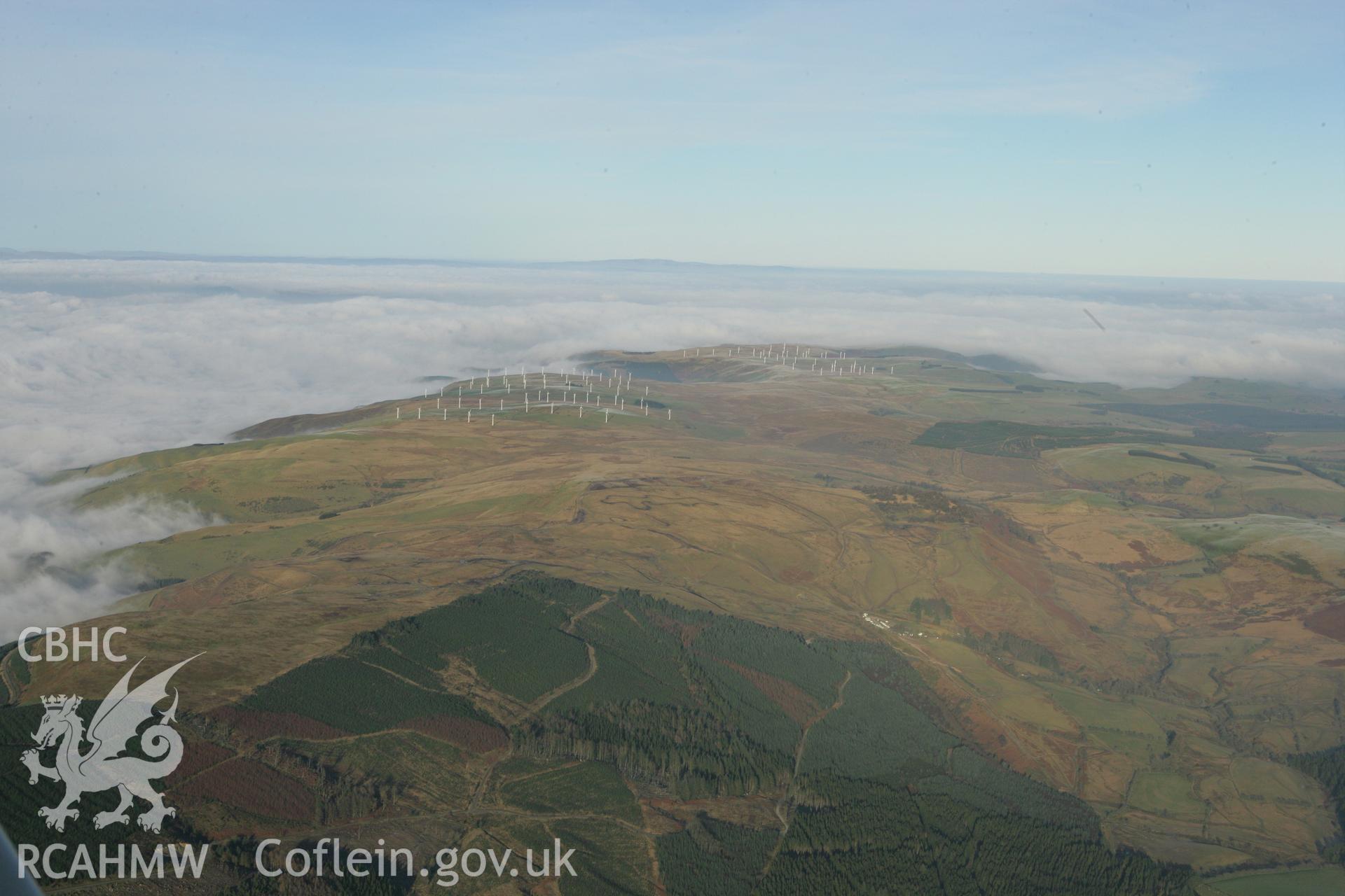 RCAHMW colour oblique photograph of Dethenydd wind farm from the south. Taken by Toby Driver on 20/12/2007.