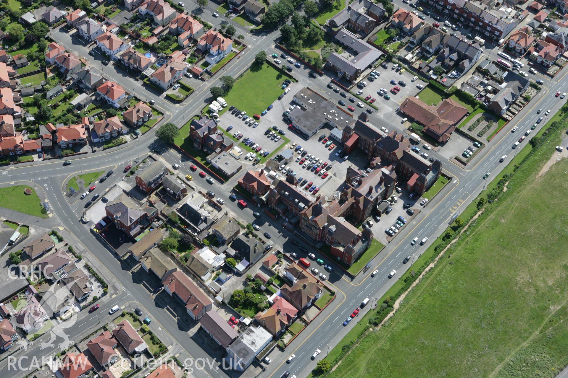 RCAHMW colour oblique aerial photograph of Royal Alexandra Hospital, Rhyl. Taken on 31 July 2007 by Toby Driver