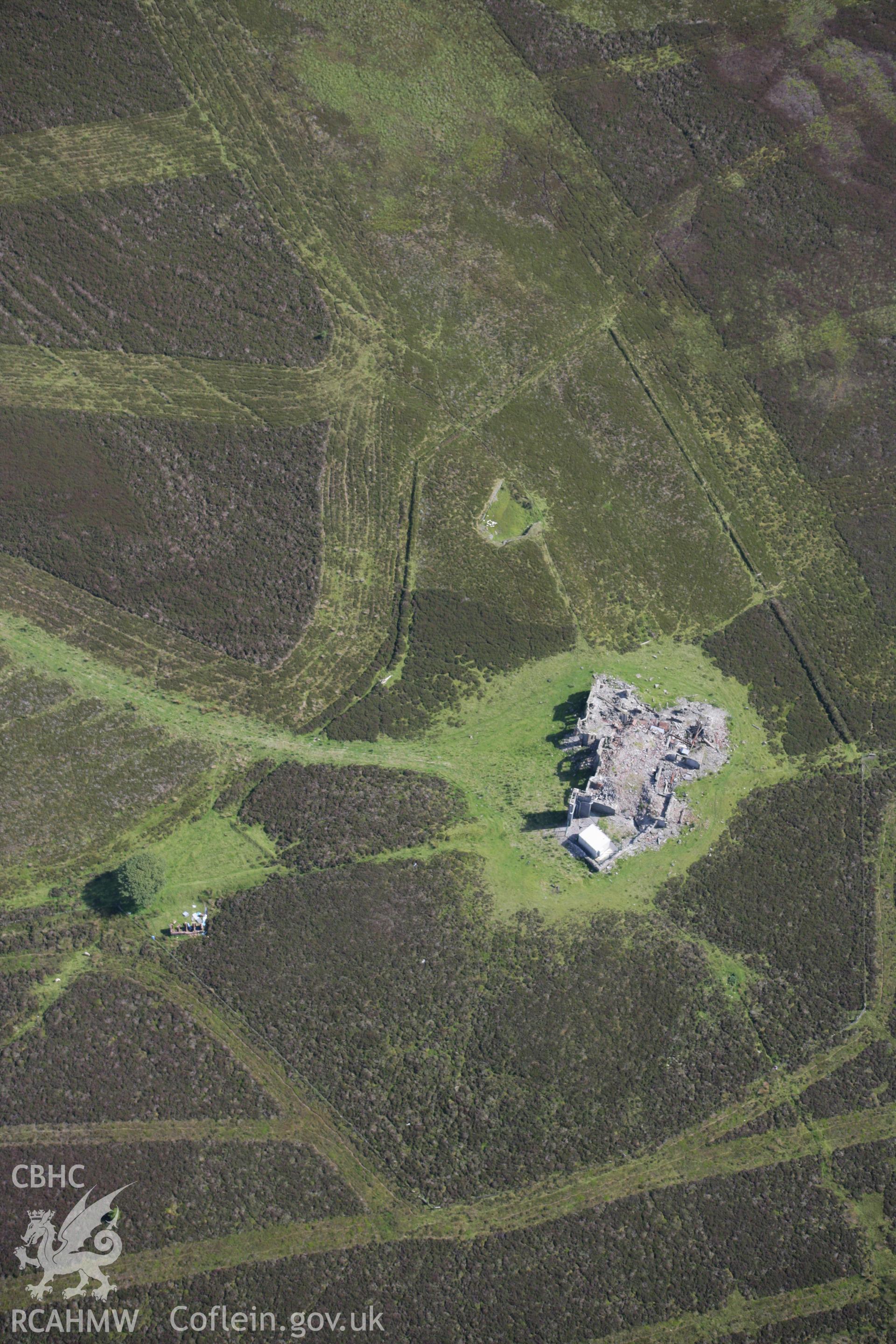 RCAHMW colour oblique aerial photograph of Gwylfa Hiraethog Shooting Lodge. Taken on 31 July 2007 by Toby Driver