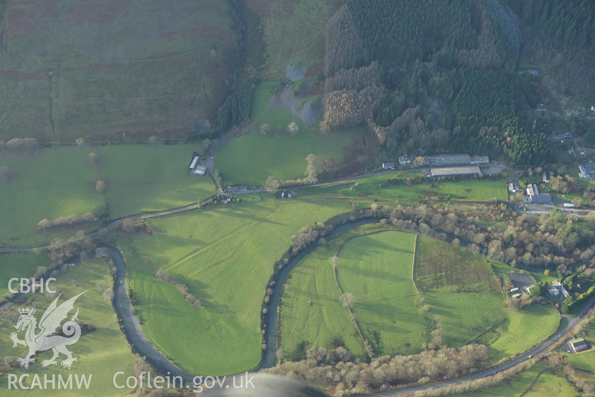 RCAHMW colour oblique photograph of Dol-y-brod Maeth;Dolbrawdmaeth Hall;Dinas Mawddwy, with low light. Taken by Toby Driver on 11/12/2007.