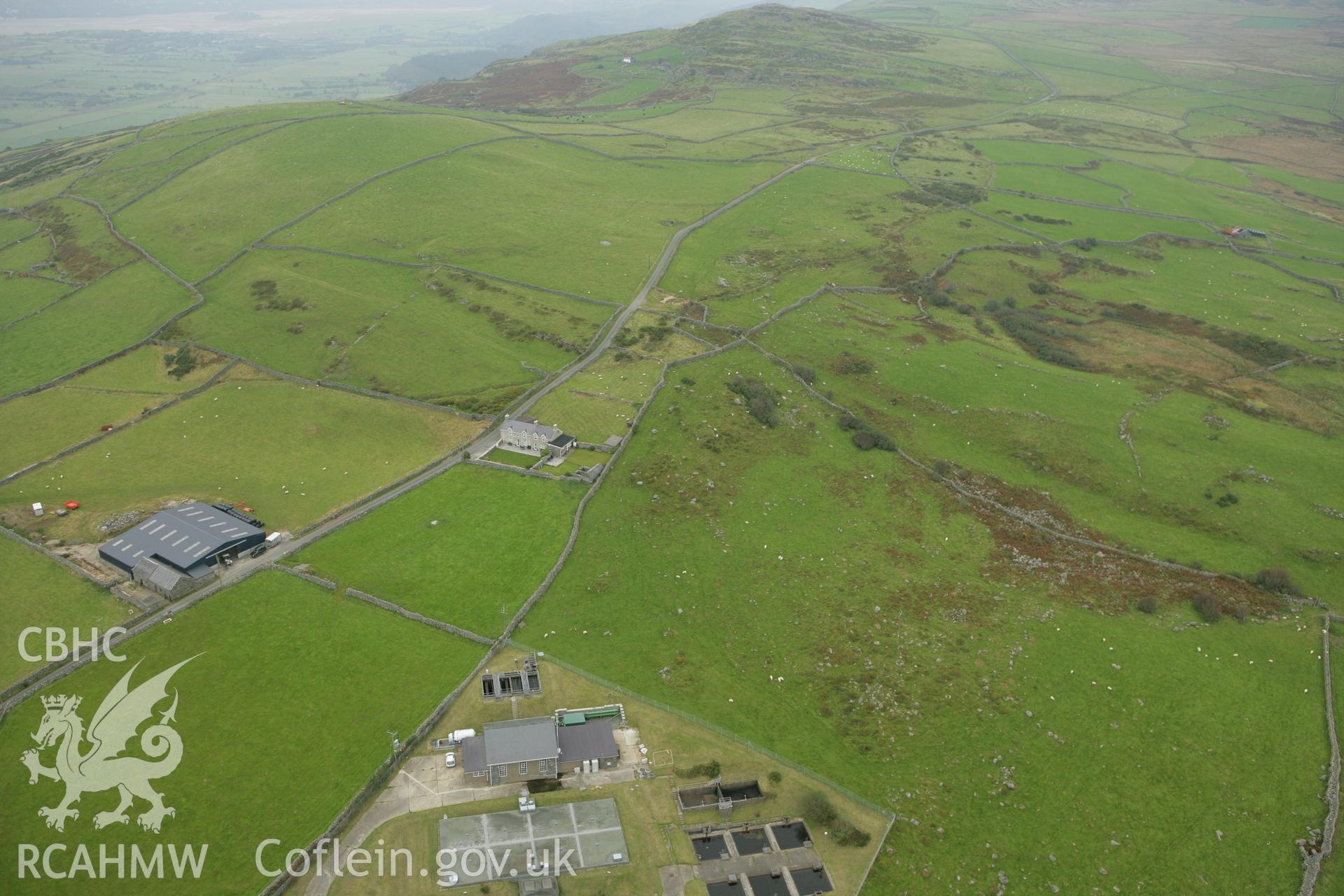 RCAHMW colour oblique photograph of Rhiwgoch water treatment works, Harlech. Taken by Toby Driver on 08/10/2007.
