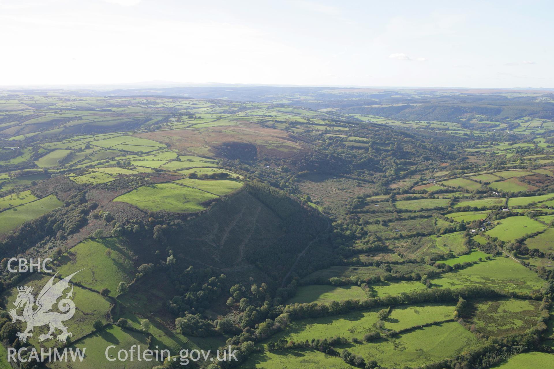 RCAHMW colour oblique photograph of Landscape looking NW along Allt Du. Taken by Toby Driver on 04/10/2007.