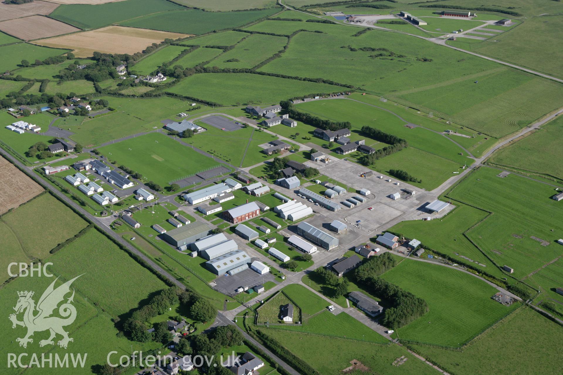 RCAHMW colour oblique aerial photograph of Merrion Camp, Castlemartin Training Area. Taken on 30 July 2007 by Toby Driver