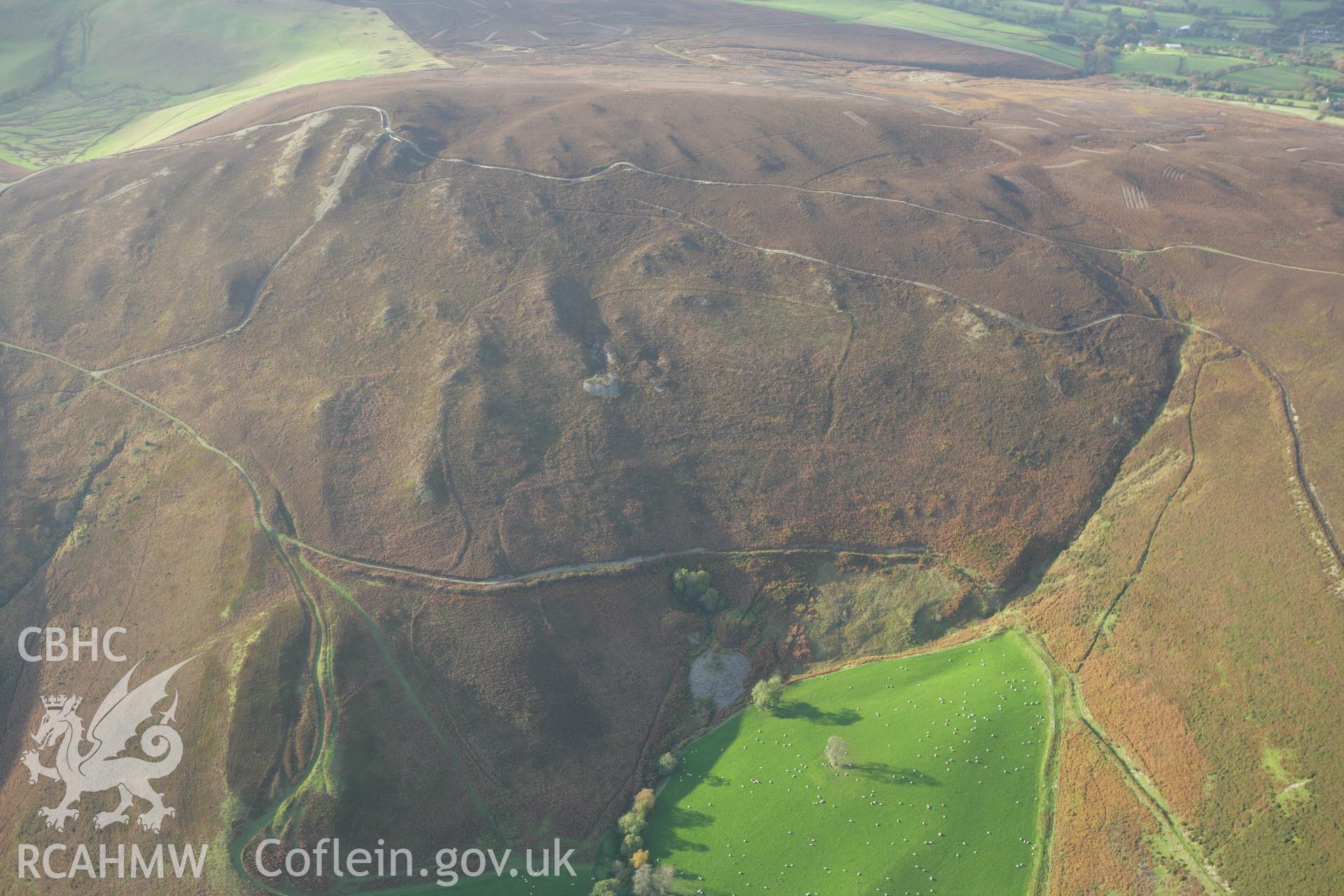 RCAHMW colour oblique photograph of Llantysilio Mountain, landscape west of Moel y Gaer. Taken by Toby Driver on 30/10/2007.