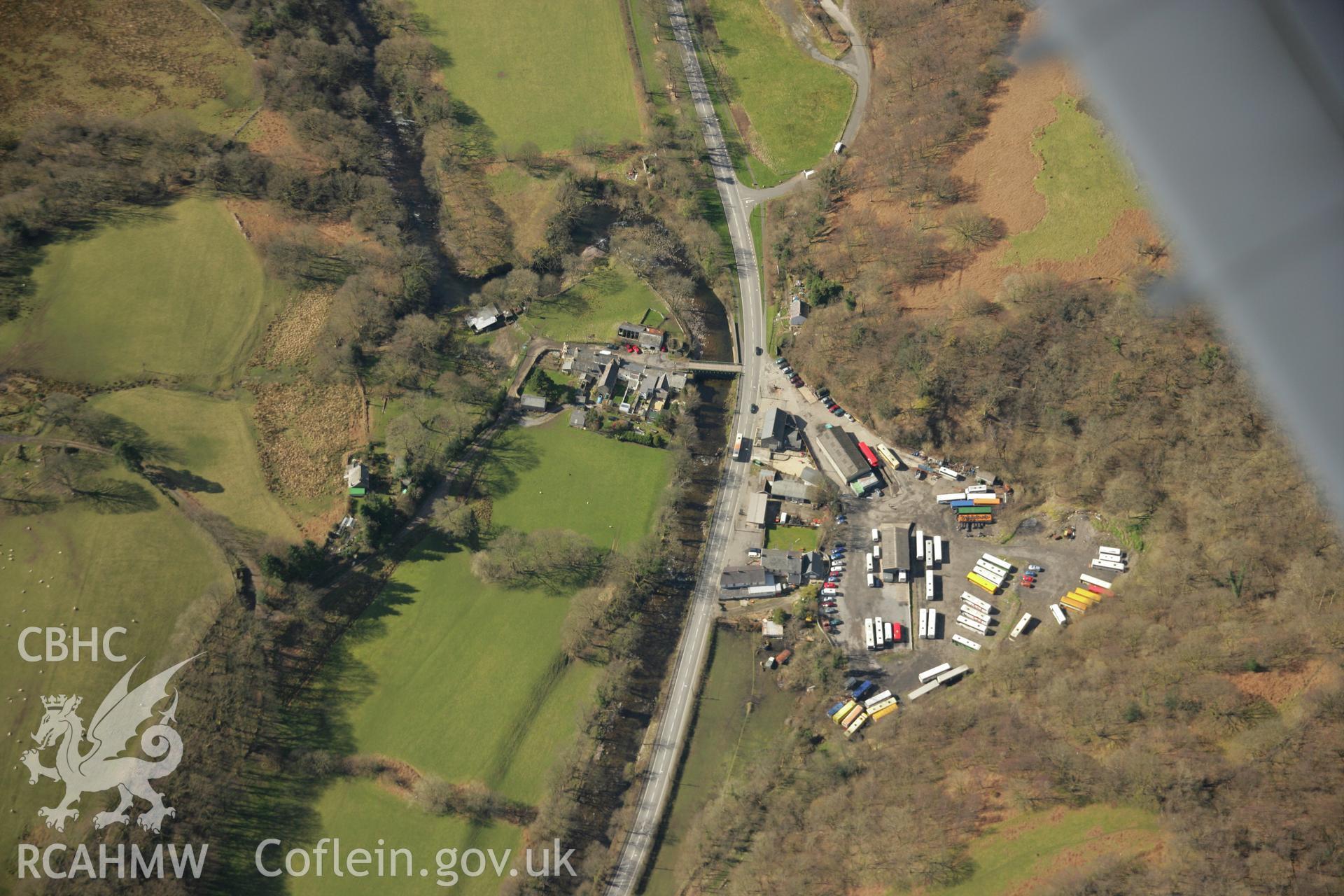 RCAHMW colour oblique aerial photograph of Abercraf Ironworks. Taken on 21 March 2007 by Toby Driver