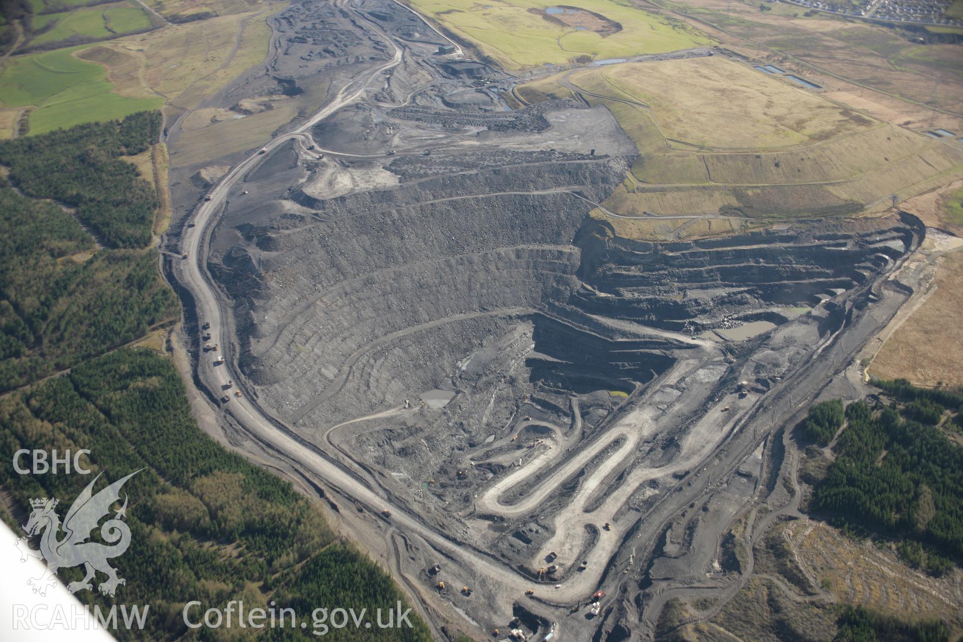 RCAHMW colour oblique aerial photograph of Nant Helen opencast mine. Taken on 21 March 2007 by Toby Driver