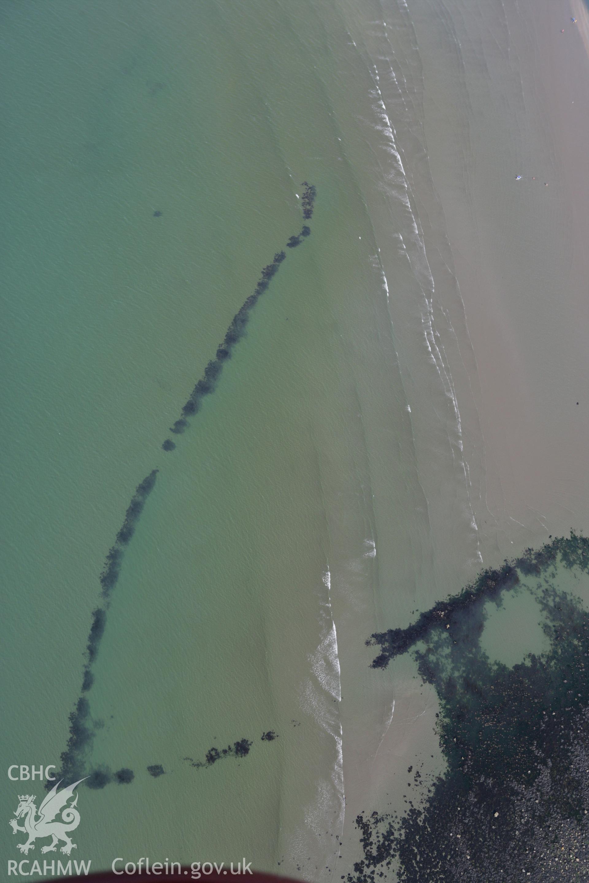 RCAHMW colour oblique aerial photograph of Poppit Fish Trap, dated  01 August 2007.