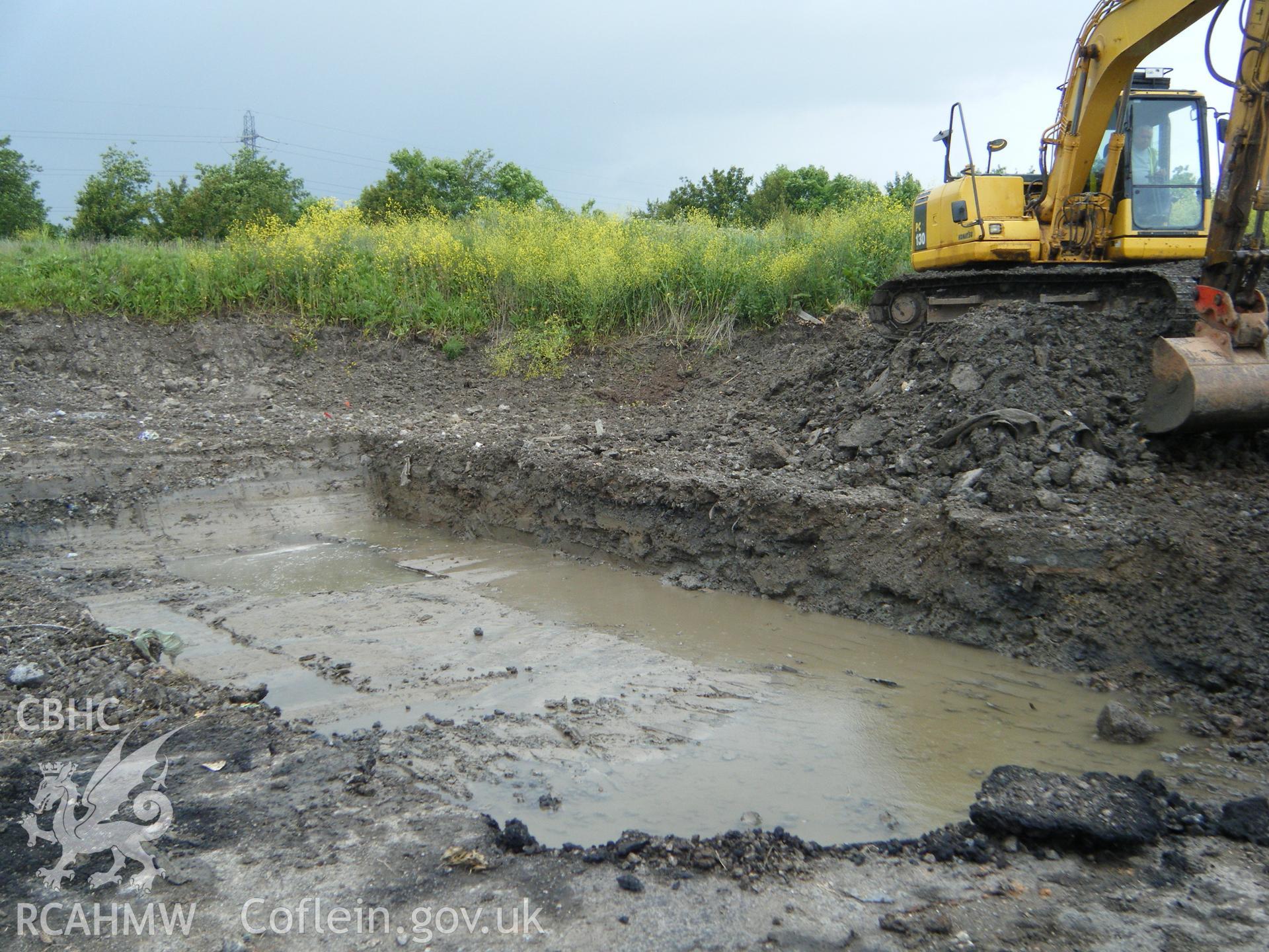 Digital photo taken during archaeological evaluation at Composting Facility, Lamby Way, Rumney carried out by Cotswold Archaeology, June 2012.