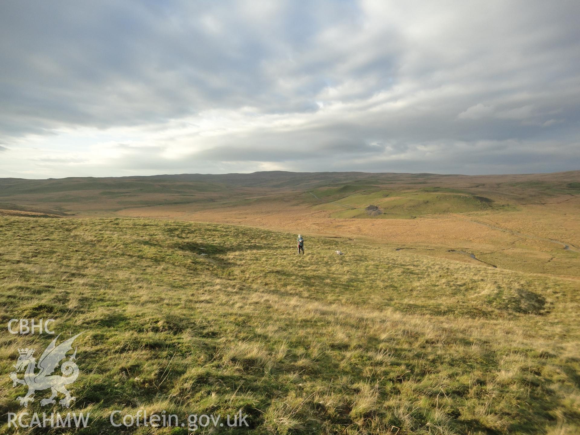 Earthwork settlement site,  looking northwest