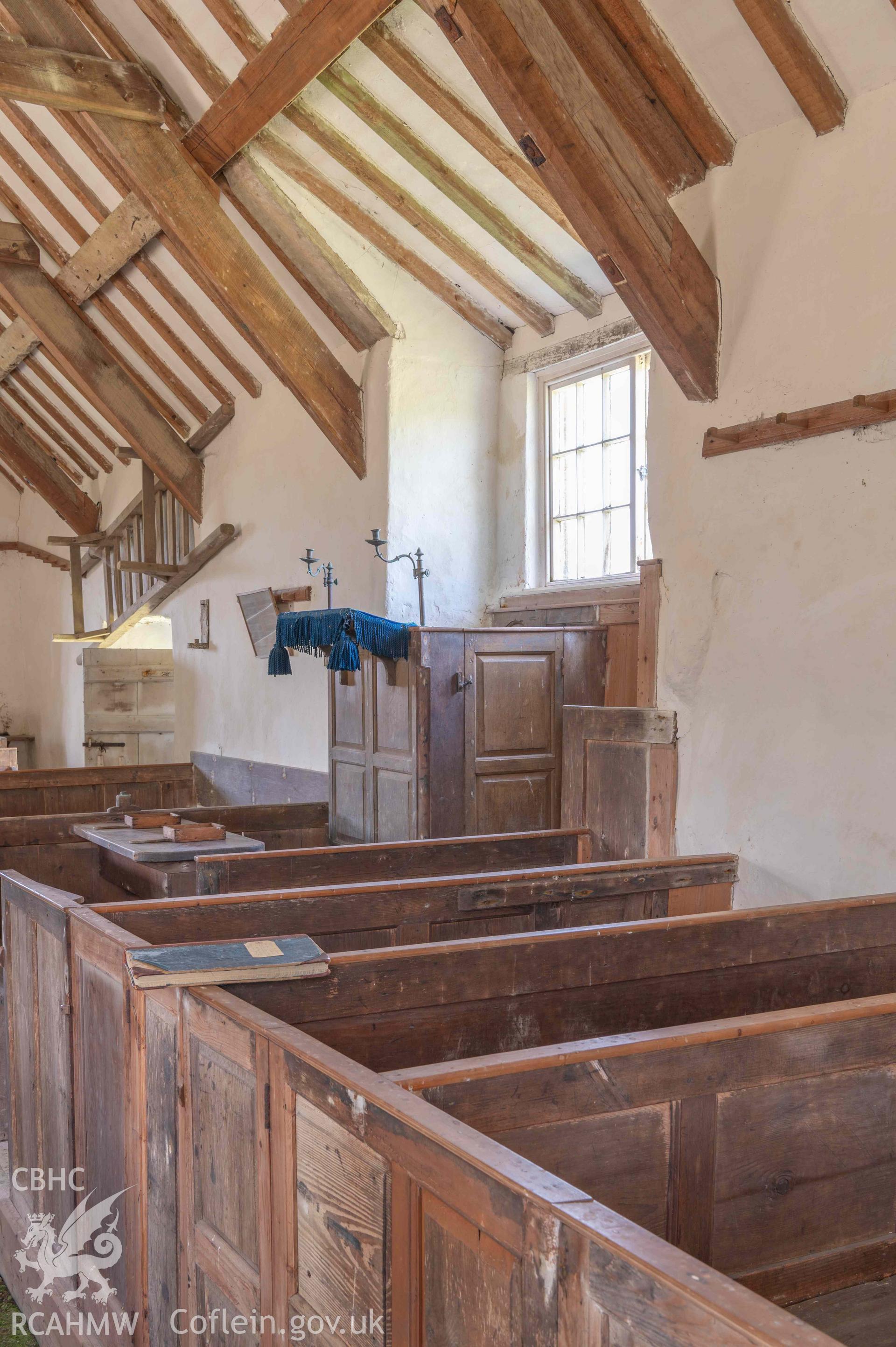 Capel Newydd - View of the pulpit and Sedd Fawr, taken from East