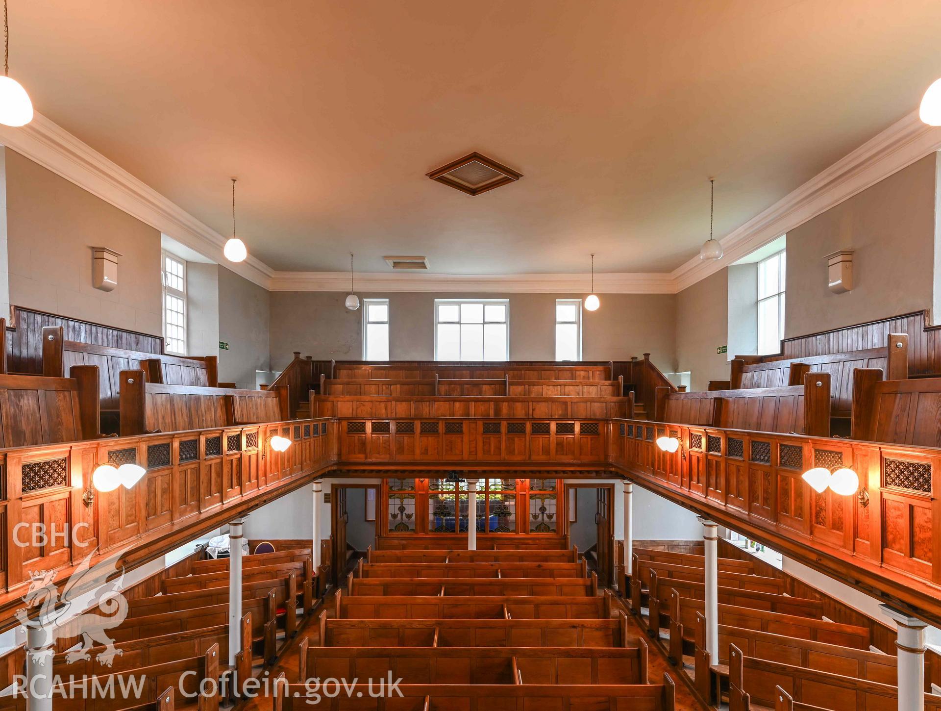 Bethlehem Welsh Independent Chapel - Interior view of the chapel from the gallery, looking East