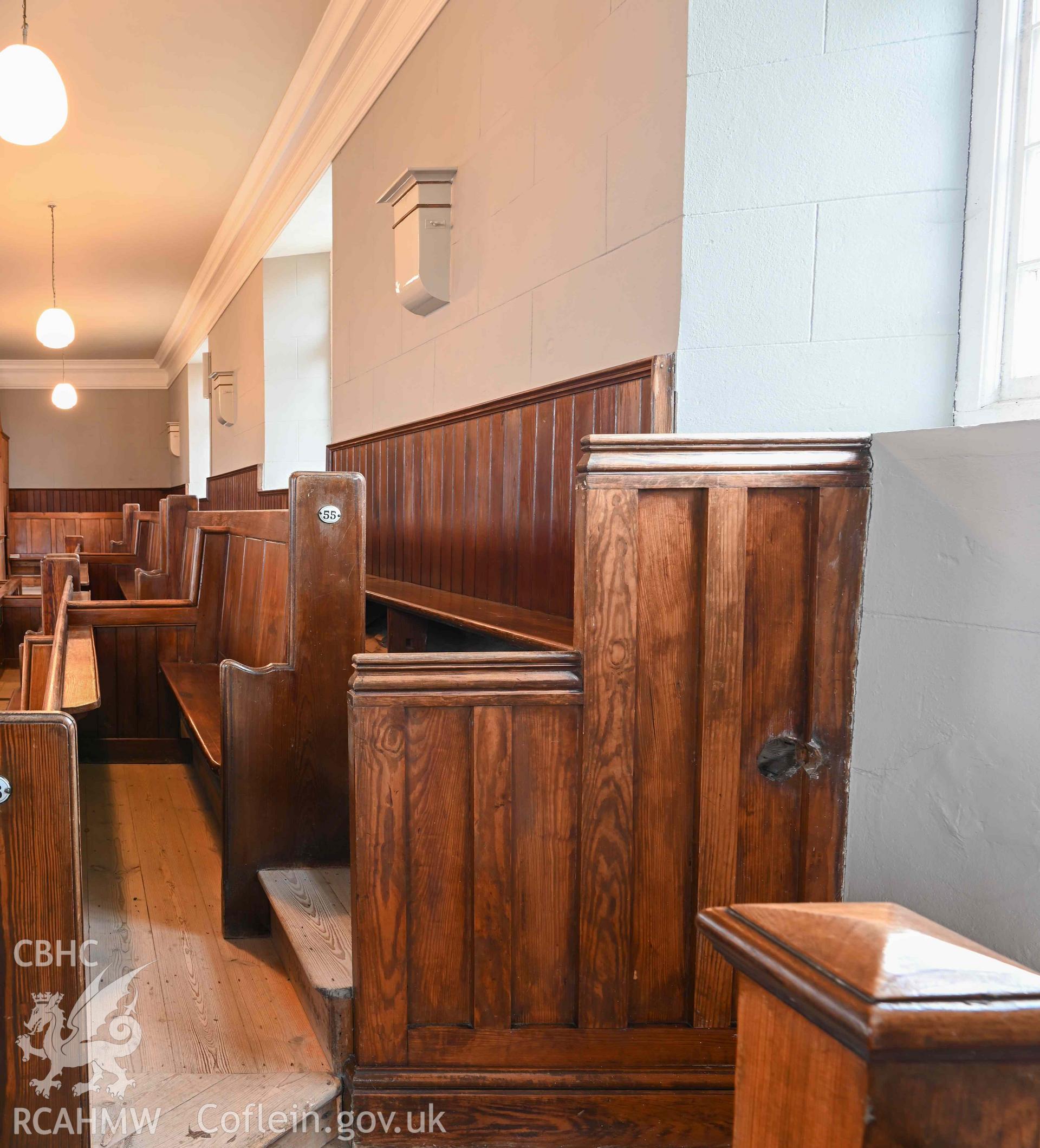 Bethlehem Welsh Independent Chapel - View of pews in the gallery, taken from East