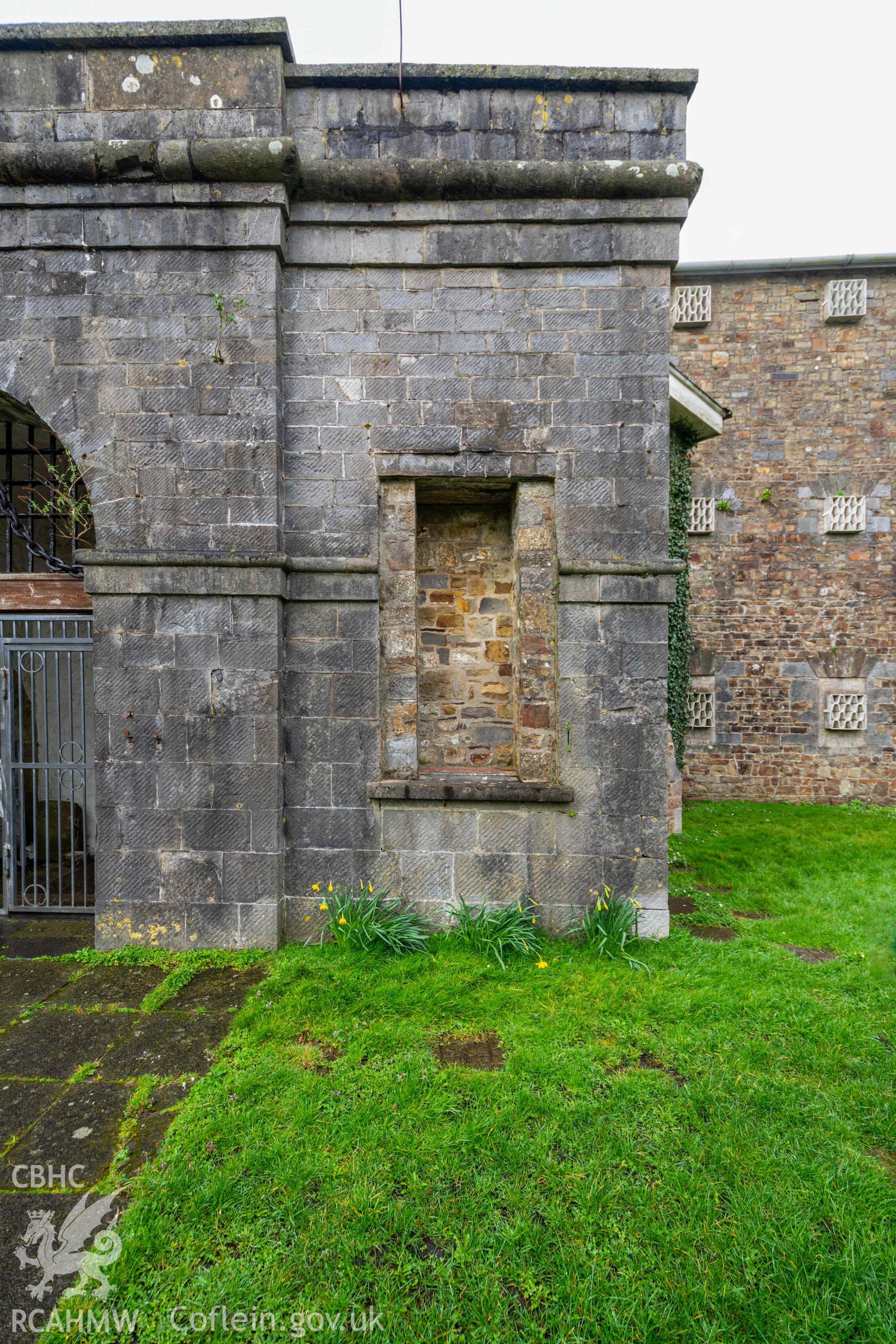 Gaol (Former) - View of a cove on the front of the building, taken from South