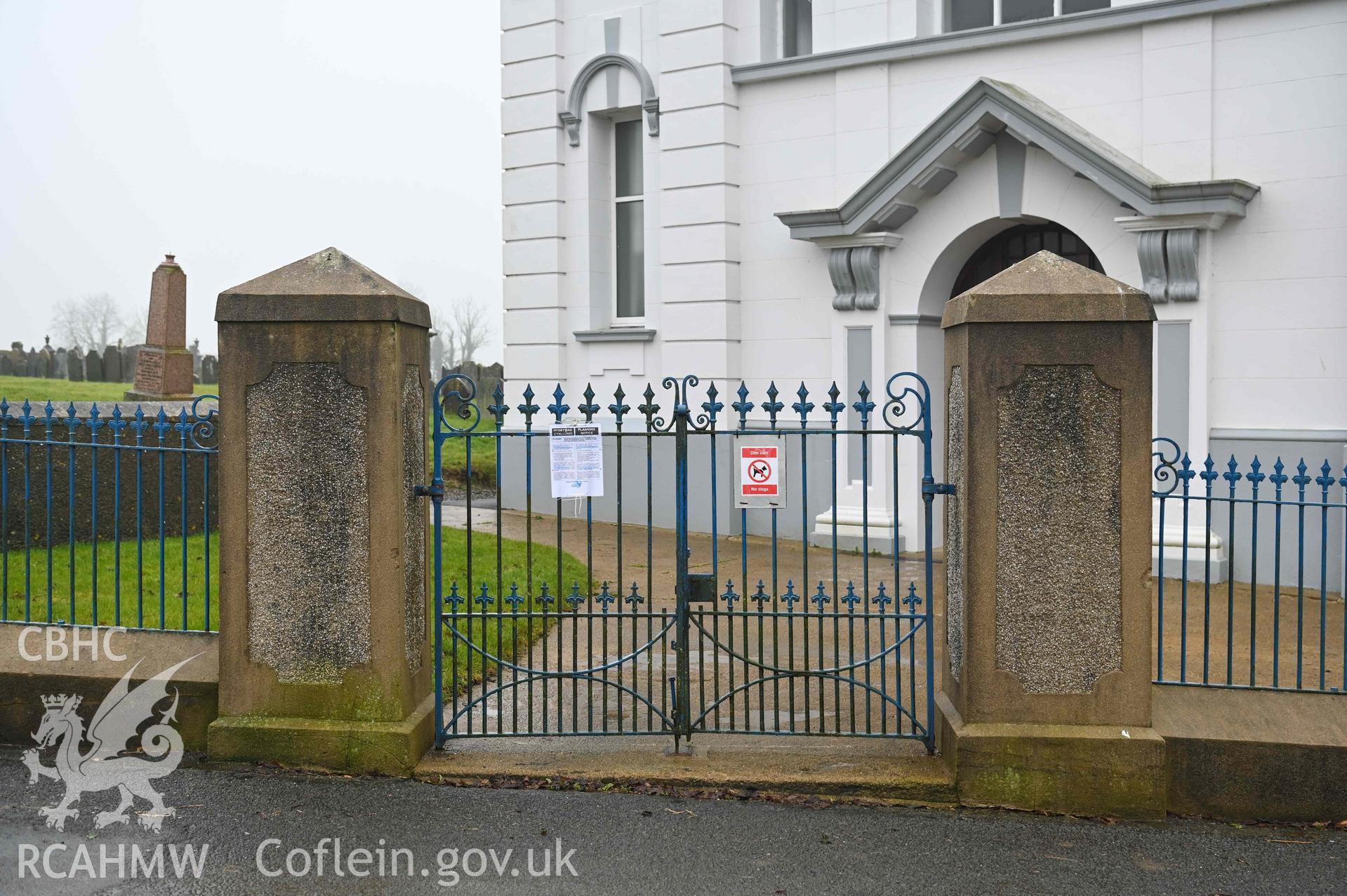 Bethlehem Welsh Independent Chapel - View of the chapel's entrance gate, taken from North-East