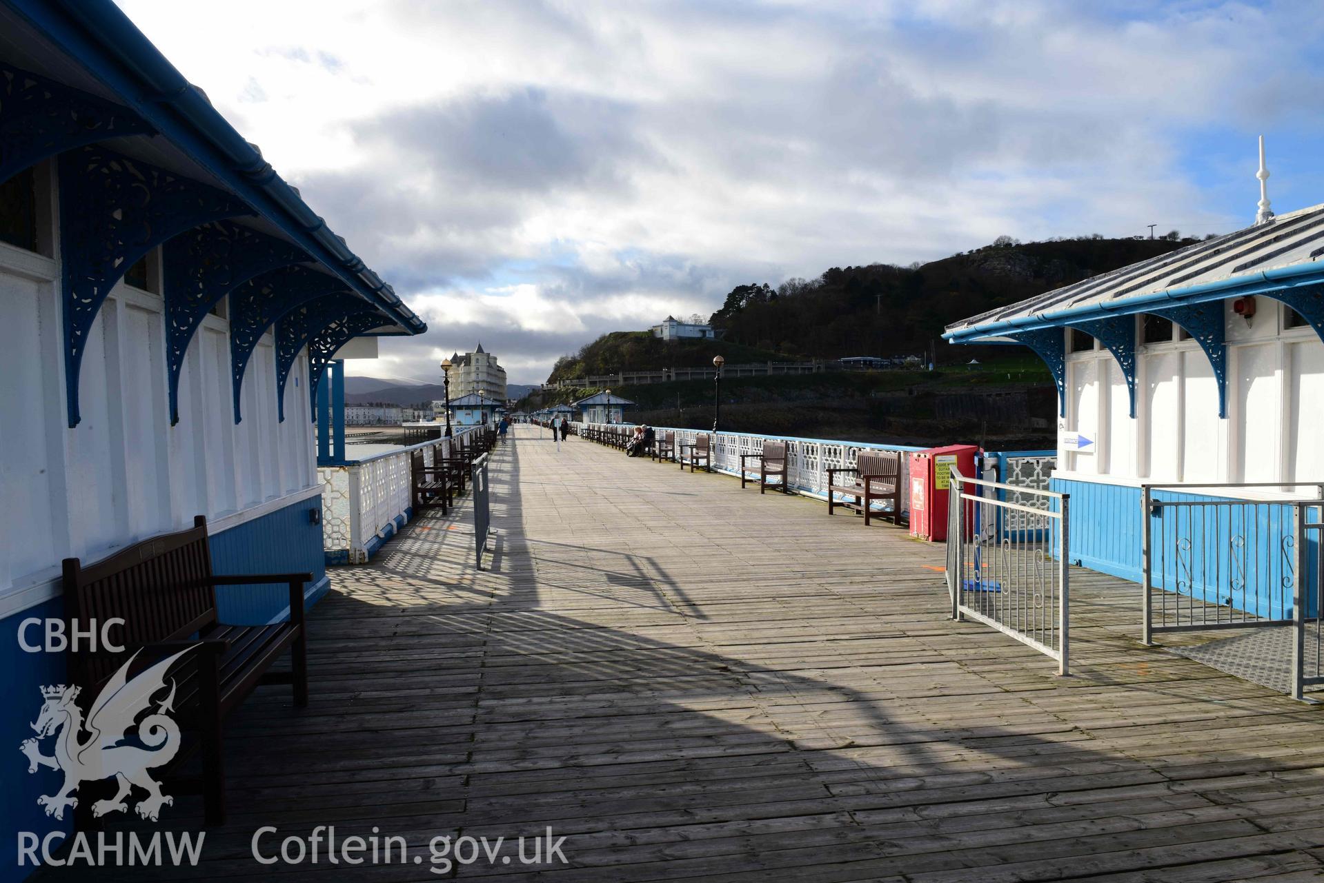 Llandudno Pier: view of pier from north-east end, looking back south-west