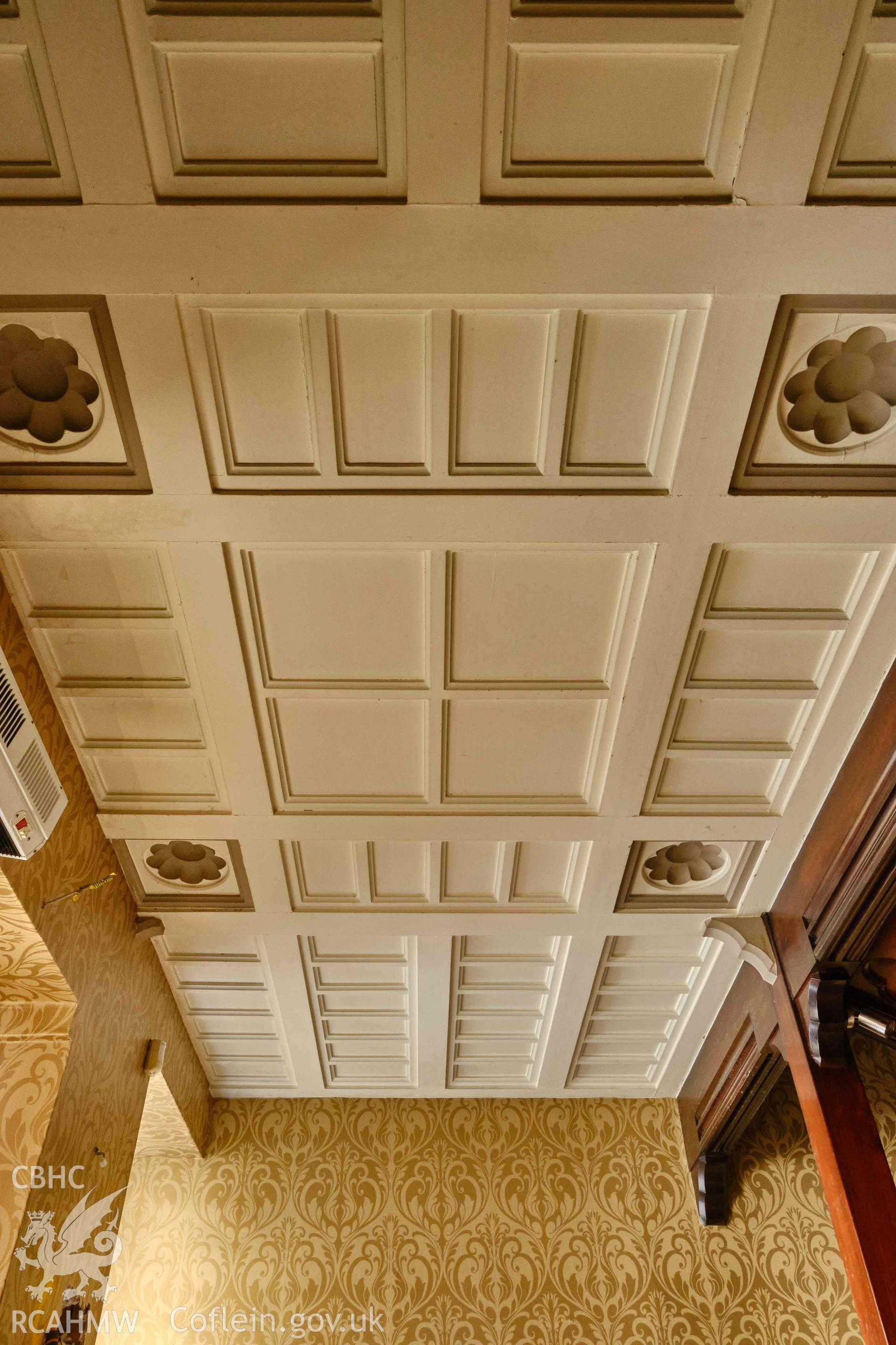 stair hall (G1) ceiling under half landing looking E