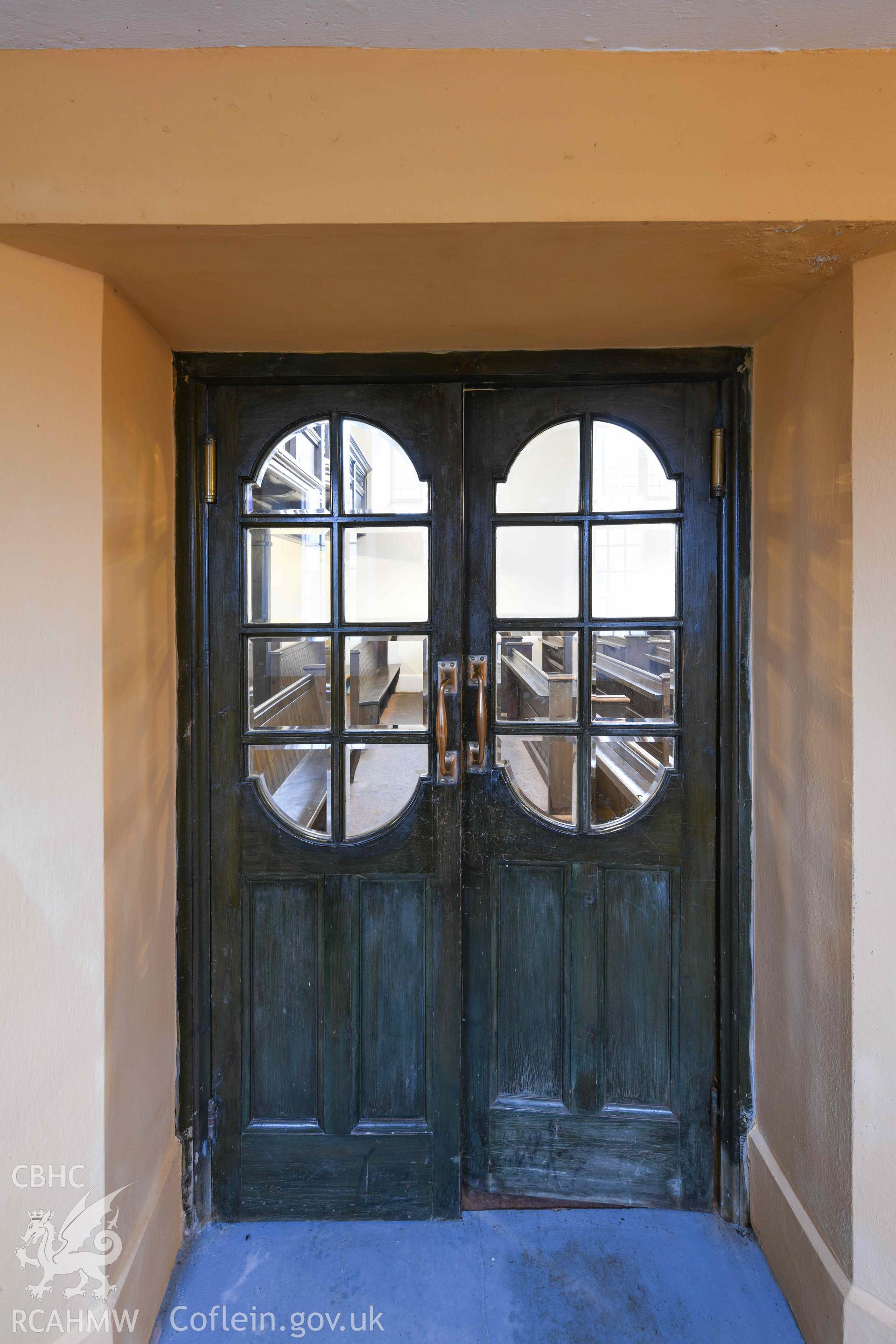 Tre-Wen Welsh Independent Chapel - Interior: Chapel, detailed view of a doorway leading to the chapels nave, taken from South