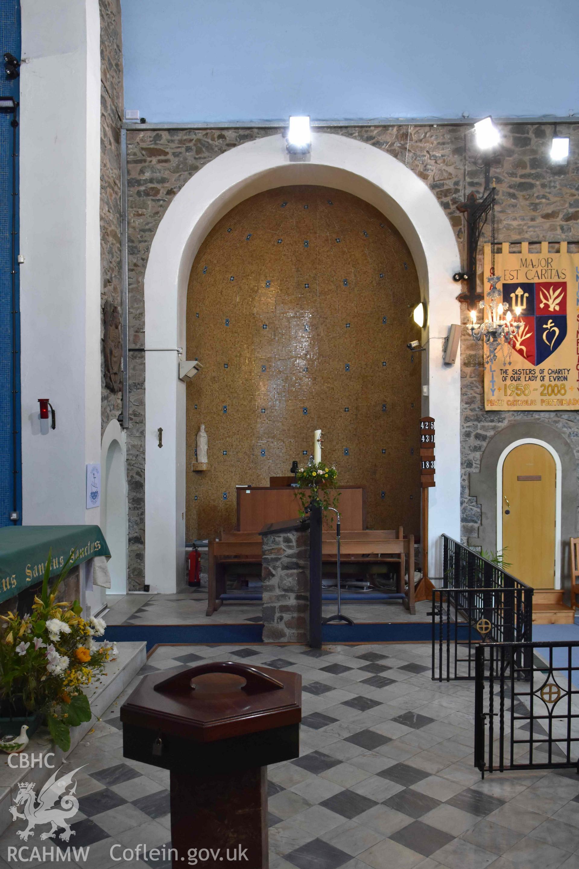 Catholic Church of The Most Holy Redeemer, interior detail of side altar in south-west corner