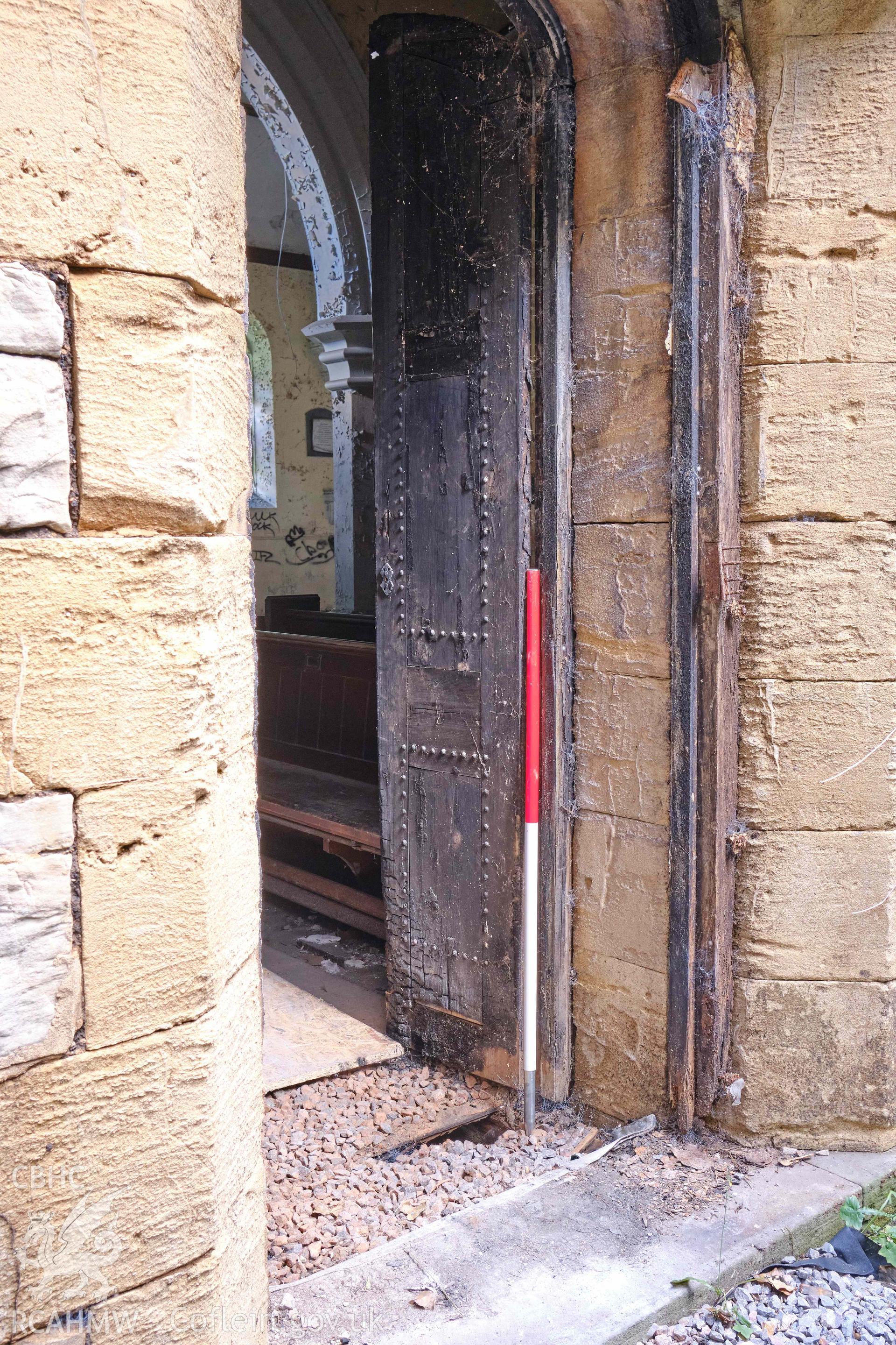 Door of S aisle, looking NE