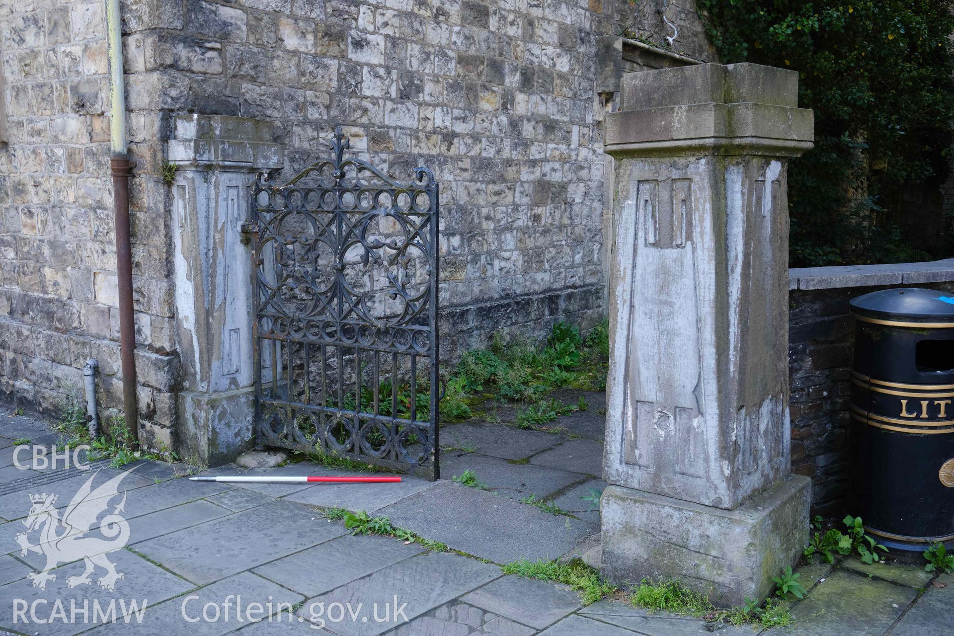 gate piers and gate looking S