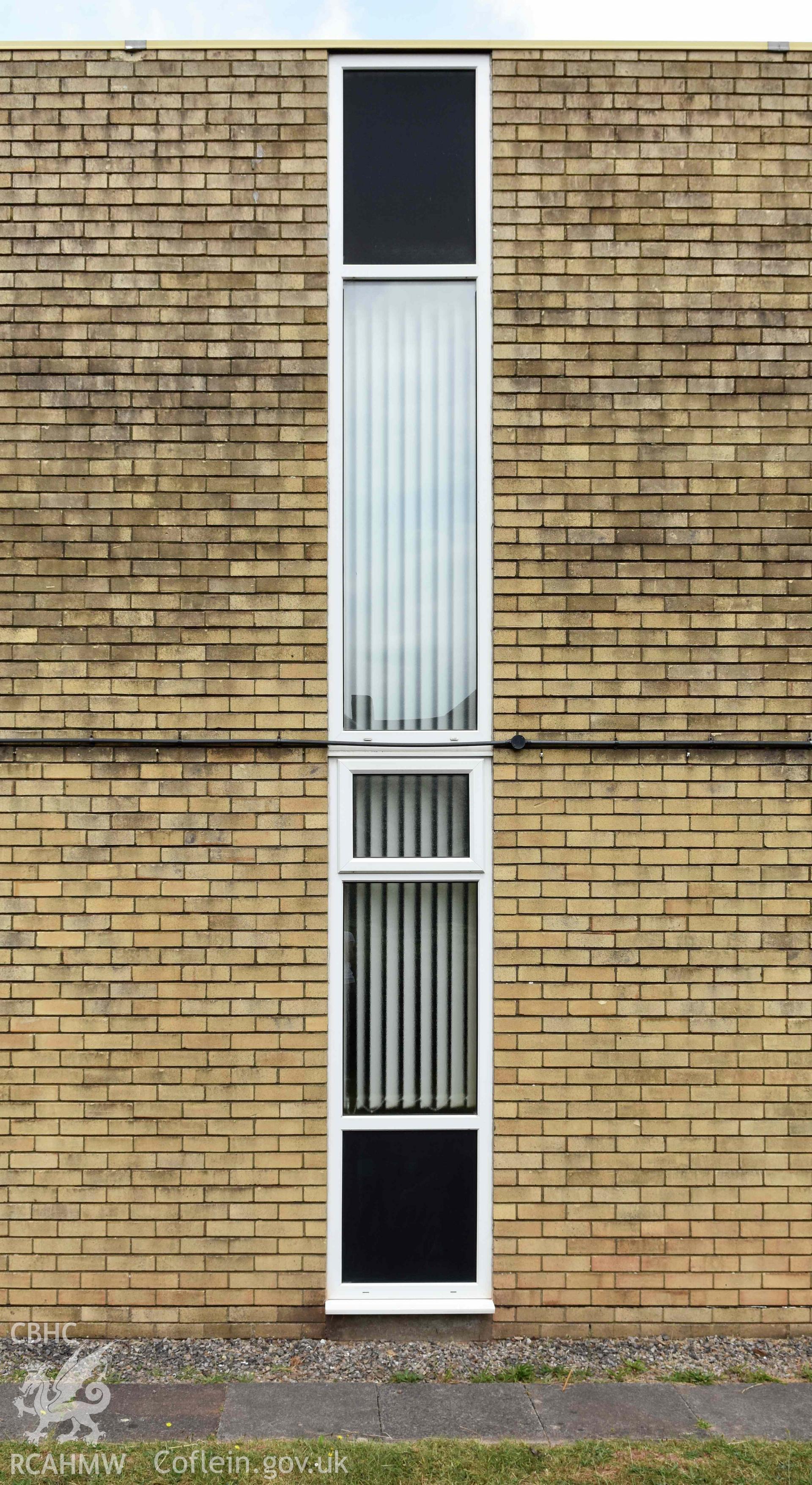 Cyncoed Methodist Church, detail of church window from exterior