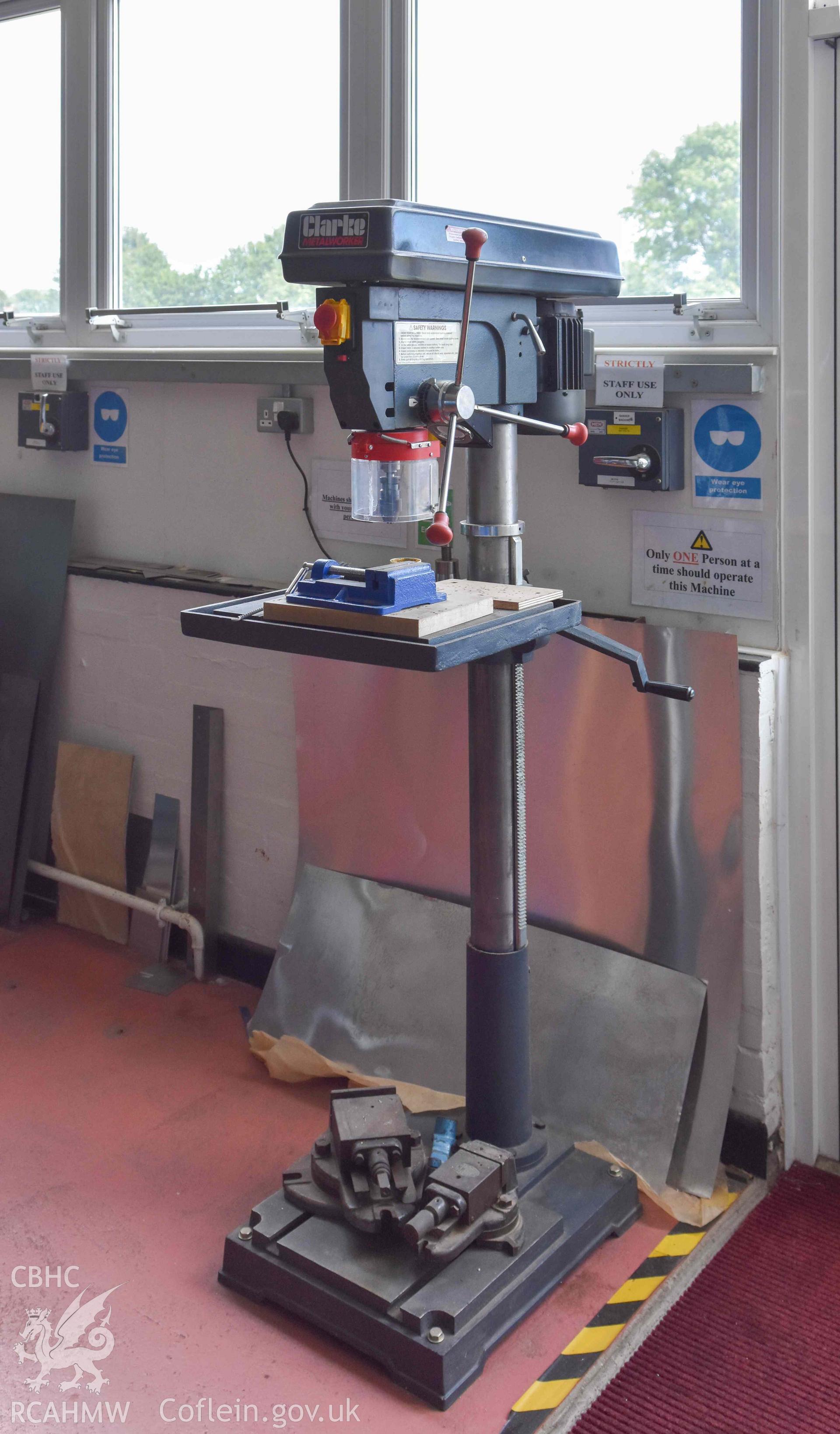 Fitzalan High School - DT Centre: Detailed view of heavy machinery in class DT3