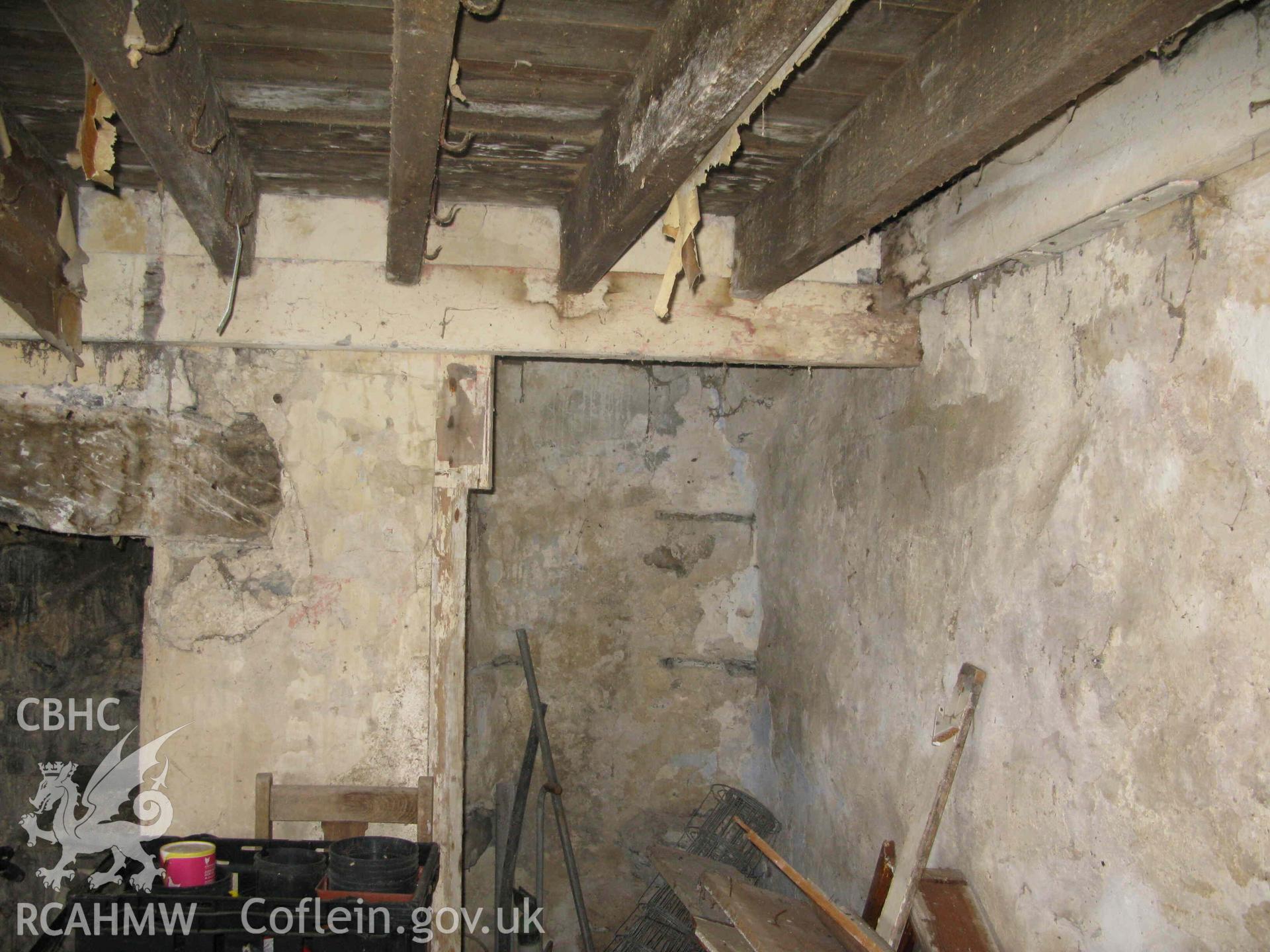 Internal view from a photographic survey of Cororion Cottage, Lôn Y Wern, Tregarth, carried out as part of planning conditions in 2024.