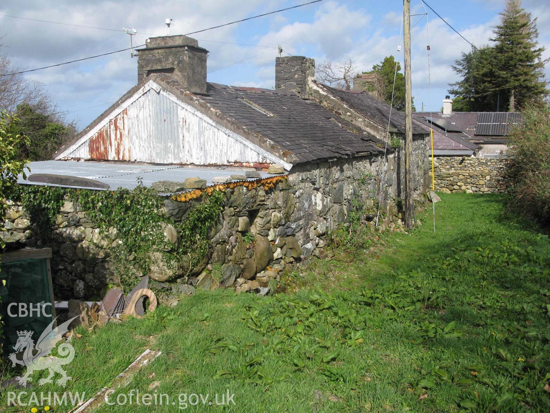 External view from a photographic survey of Cororion Cottage, Lôn Y Wern, Tregarth, carried out as part of planning conditions in 2024.