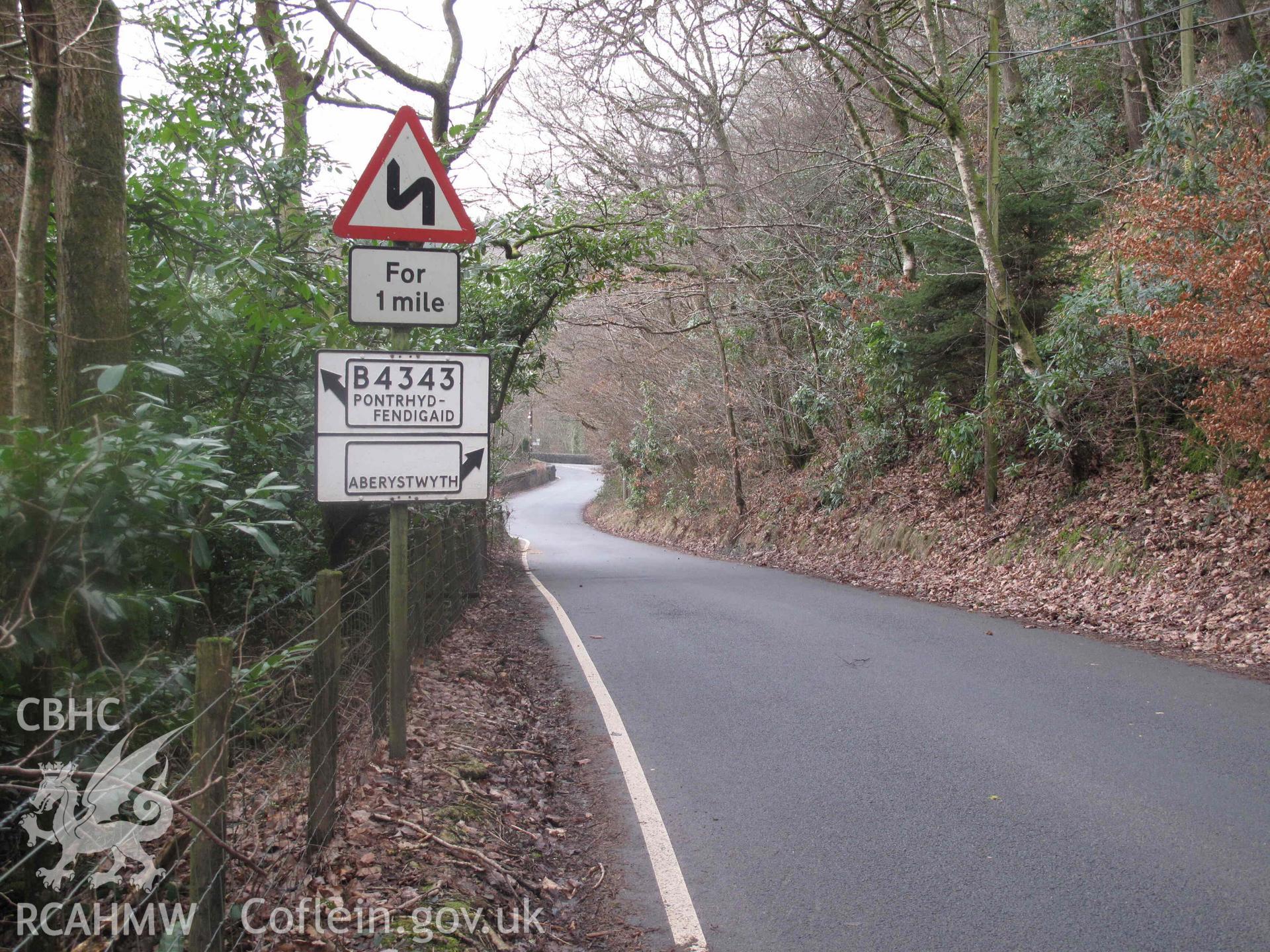 Road Direction Sign, B4343, Tanyrallt, Pontrhydygroes