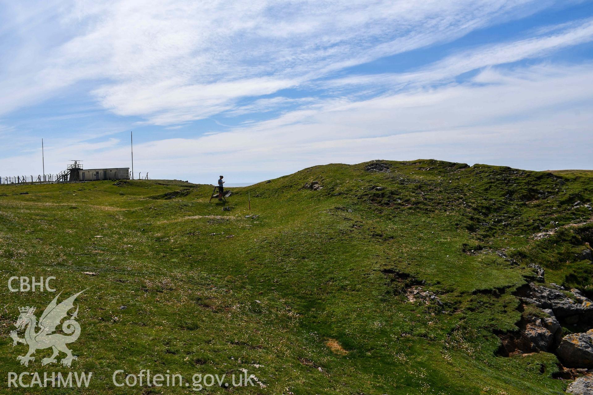 Looking south along the inner rampart bank.