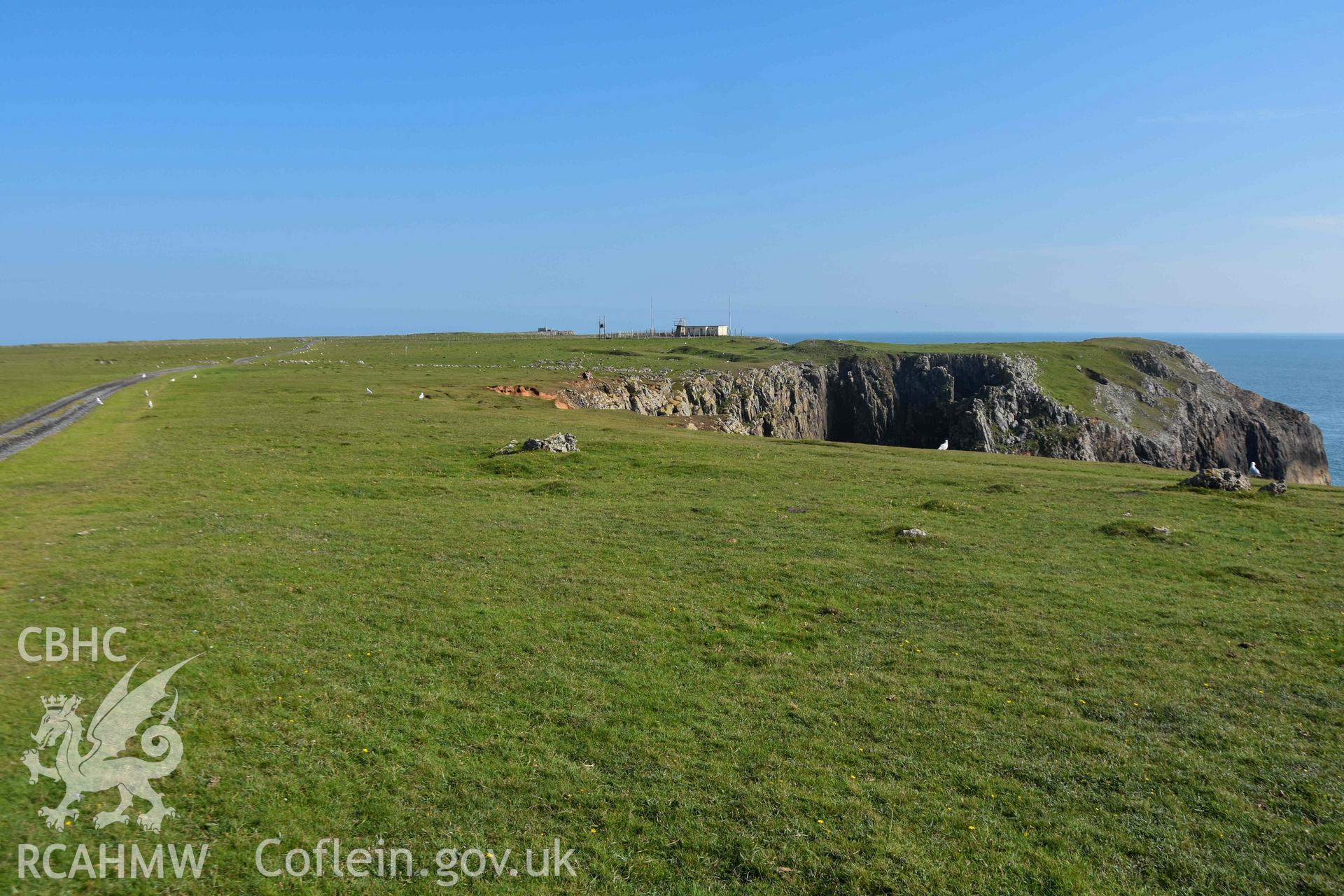 Distant view looking south to the fort and promontory.