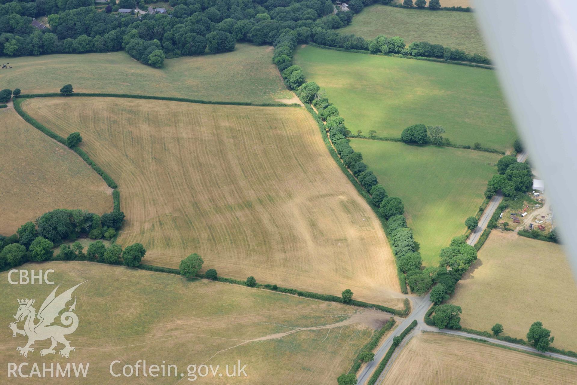 RCAHMW colour oblique aerial photograph of Southfield enclosure taken on 11 July 2018 by Toby Driver