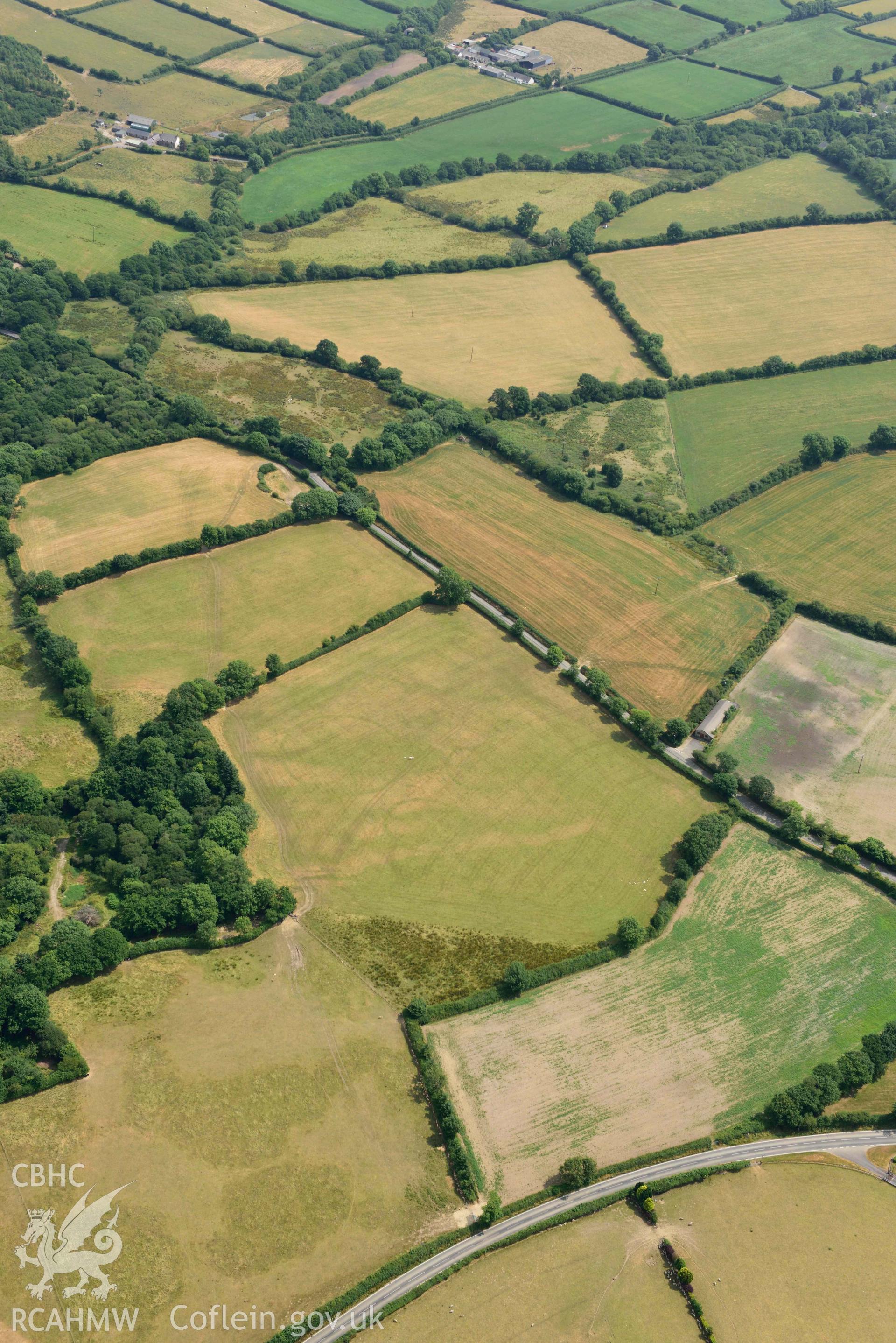 RCAHMW colour oblique aerial photograph of Soil mark near Nolton Haven taken on 11 July 2018 by Toby Driver